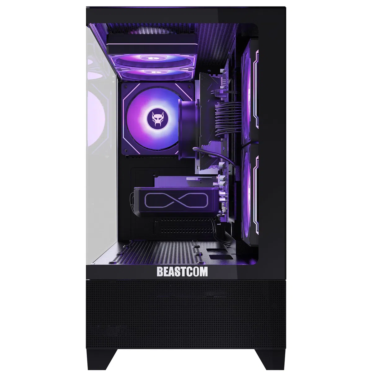 BEASTCOM Q5 | Gaming PC Set Bundle | AMD Ryzen 7 5700X 8X 4,60GHz 16 Threads, RTX 5060 8GB, 16GB RAM, 1TB NVMe SSD, Monitor LED 27" + RGB Tastatur + Maus + Mauspad, HDMI, WLAN, Win 11
