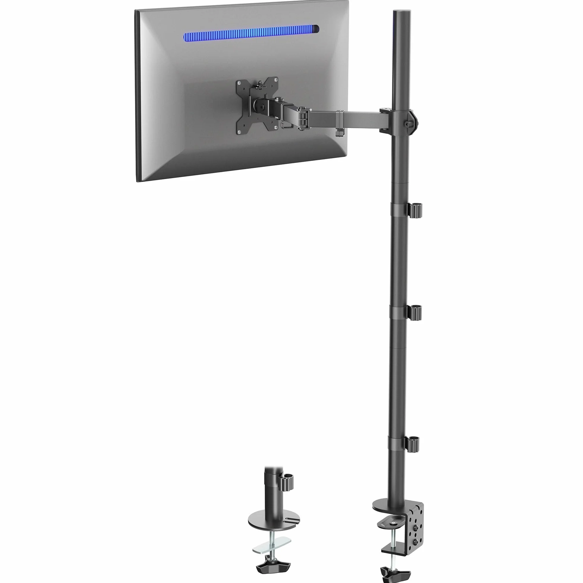VIVO Stand-V011 Monitor-Schreibtischhalterung, 99,1 cm (39 Zoll) Stange, voll verstellbar, neigbar und schwenkbar, für Bildschirme von 33 bis 81,3 cm (13 bis 32 Zoll) mit VESA-Befestigung, Schwarz