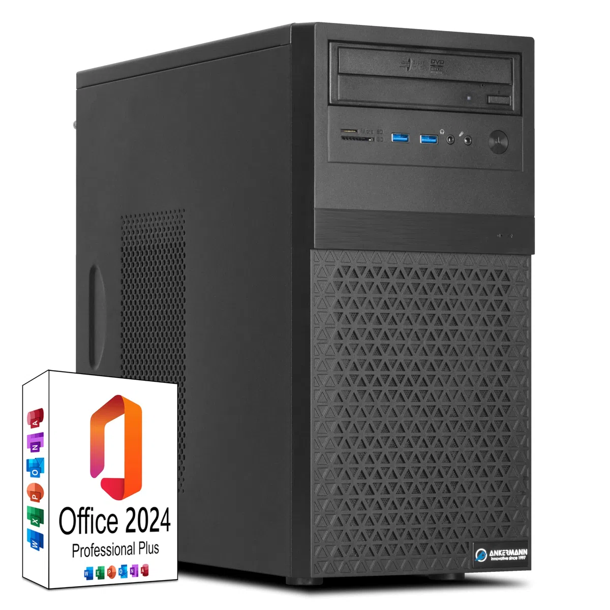Ankermann Business Office Work V1 | Intel Core i5-10400 | 16GB RAM | 480GB NVMe SSD | Windows 11 | WLAN | MS Office 2024