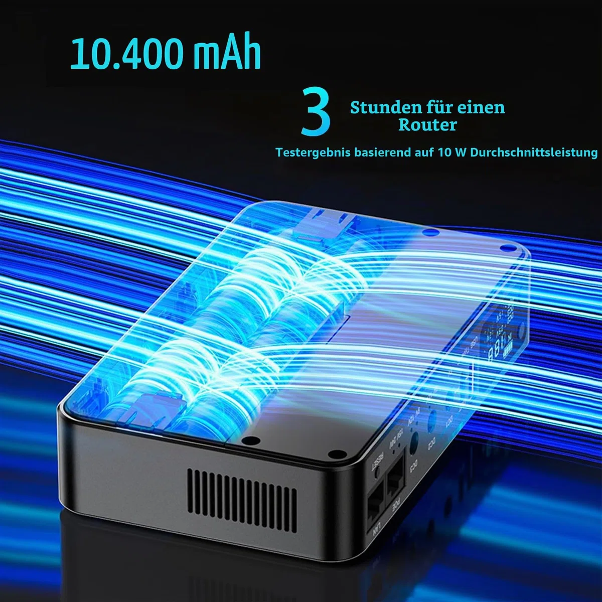 Mini UPS 12V 2A Router USV 10400mAh Unterbrechungsfreie Stromversorgung 9V 2A USB 5V 3,6A