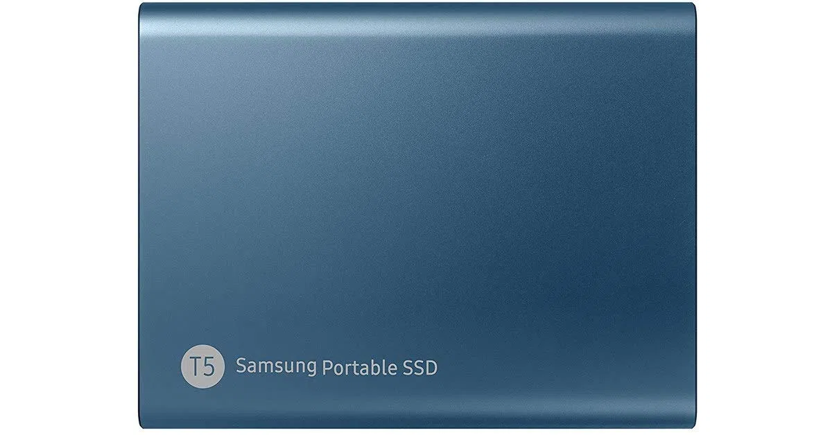 Samsung T5 500 GB USB 3.1 Gen 2 (10 Gbps, Type-C) External Solid State Drive (Portable SSD) Alluring Blue (MU-PA500B)