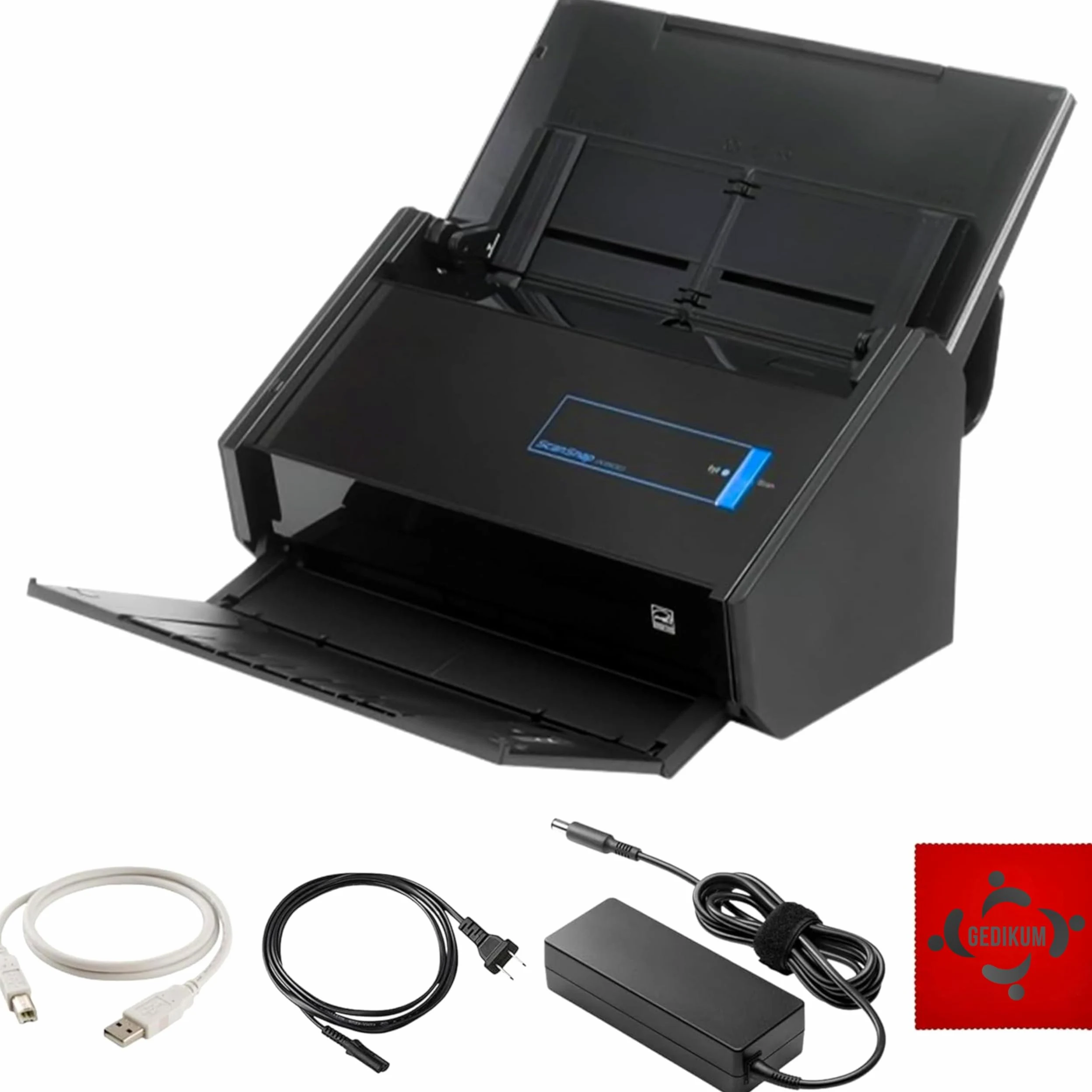 Gedikum Fujitsu IX500 ScanSnap USB High-Speed Cloud-fähiger Scanner für Dokumente, Fotos und Belege für Mac & PC – ADF mit Duplex-Scan-(Generalüberholt)