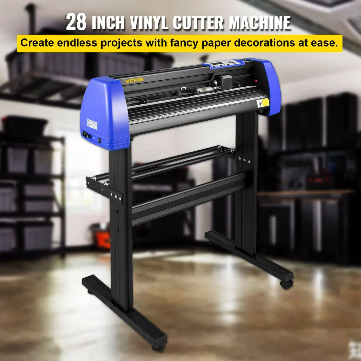 VEVOR 720mm Vinyl Schneidplotter Profi Plotter Schwarz und Blau Vinylschneider 20 Klingen Plotter Drucker Viny Folienplotter mit Signmaster Software Cutter Plotter für Schilder Papierzufuhr