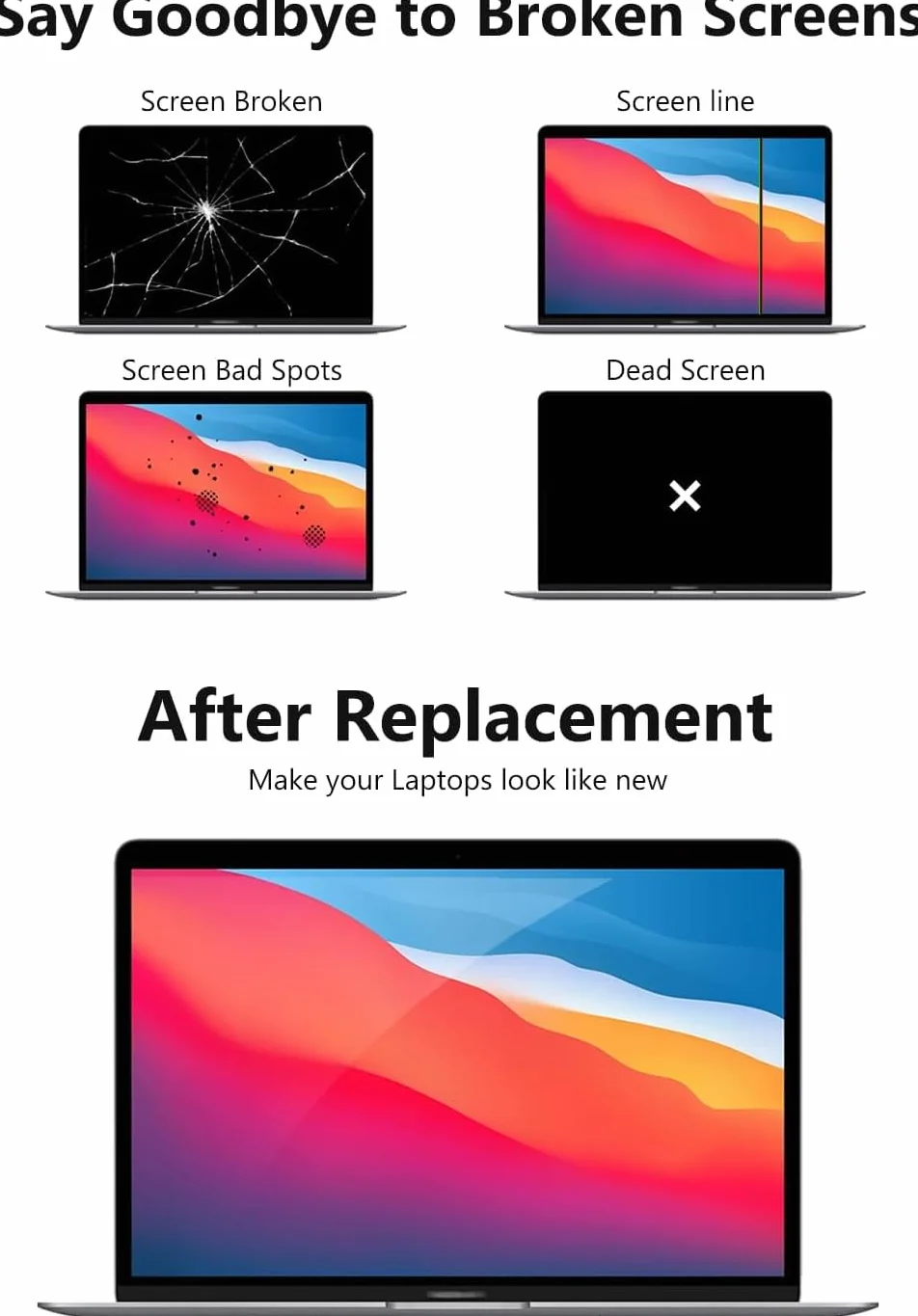 A2338 Ersatzbildschirm 13,3" für MacBook Pro Retina 2020 (M1) und 2022 (M2) (Modell: EMC 3578, EMC 8162, MYD83, MYD92, MYDA2, MYDC2, MNEQ3, MNEP3, MNEJ3) Komplette LCD-Bildschirmbaugruppe (grau)