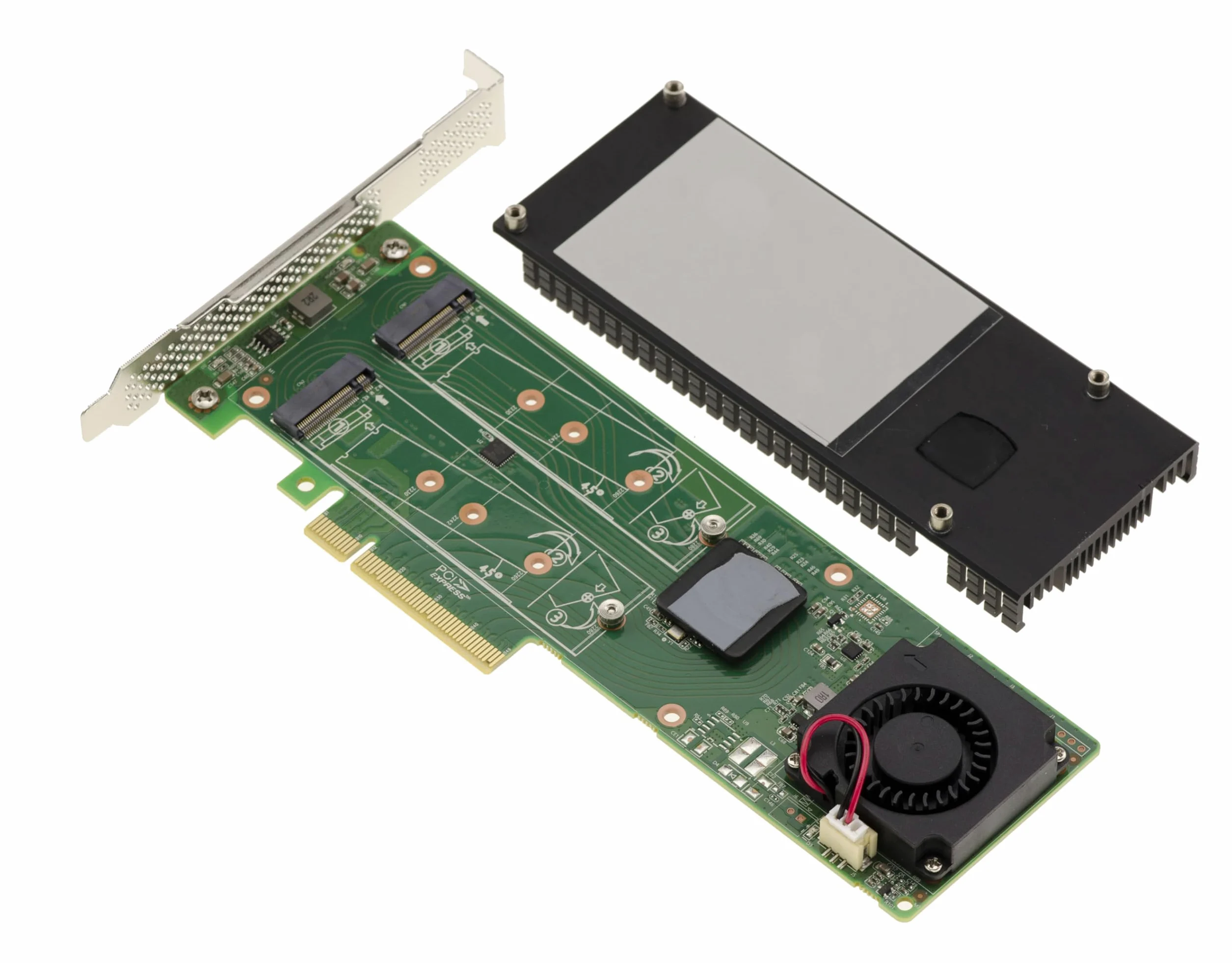 KALEA-INFORMATIQUE PCIe 3.0 x8 Controller-Karte für 2 M.2 NVMe M Key HARWARE Raid 0 1 SSDs mit Marvell 88NR2241B0 Chipsatz. | Marvell 88NR2241B0 PCIe RAID Card 2 SSD NVMe