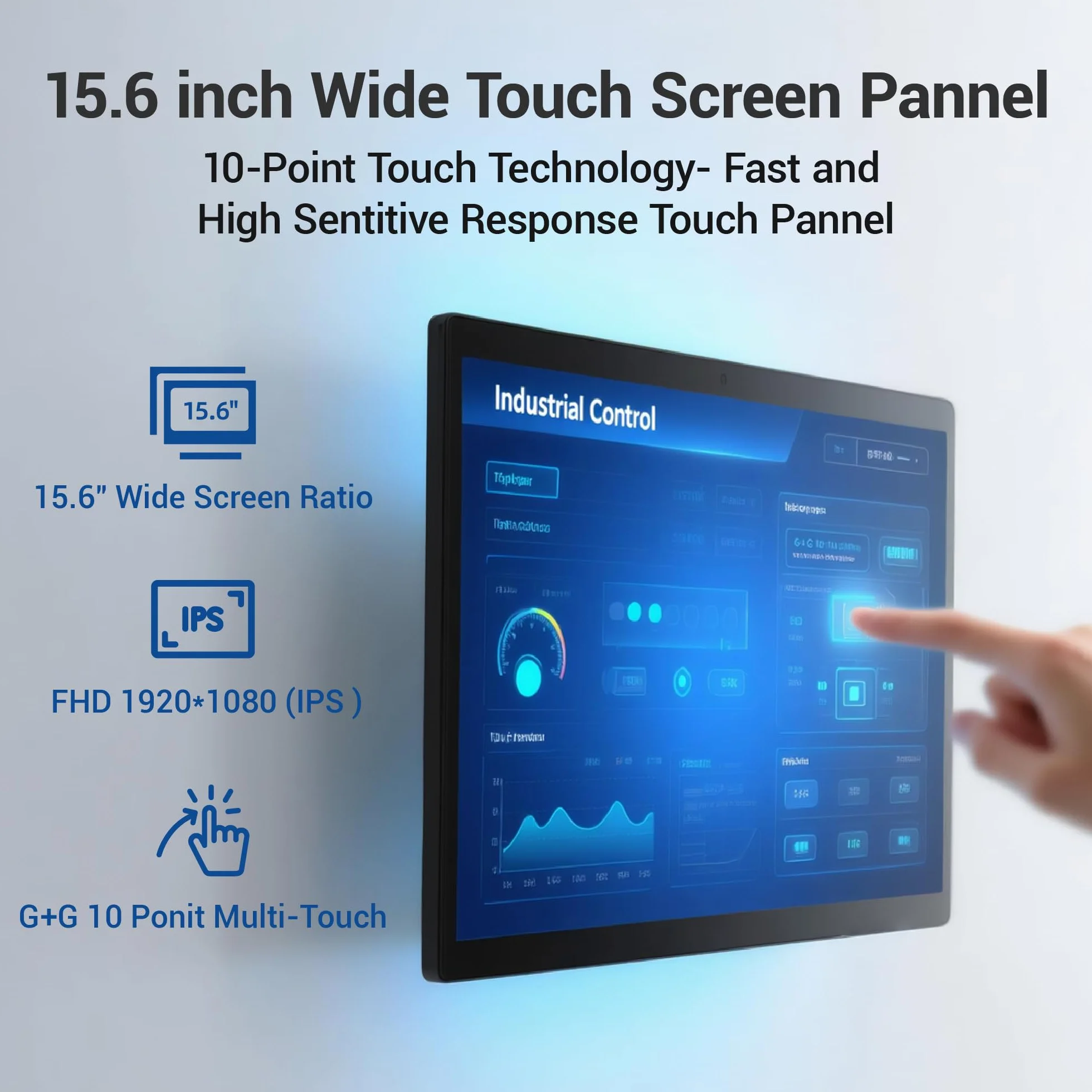 Industrie Panel PC-HEIGAOLAPC Industrie Touch Panel 15.6 Zoll, PC-panel All in One RK3399 4GB RAM 64GB ROM, Android 12 Tablet Computer Touchscreen 1920*1080 IPS, HDMI2,0, Type-C, 2 x USB Type A, RJ45