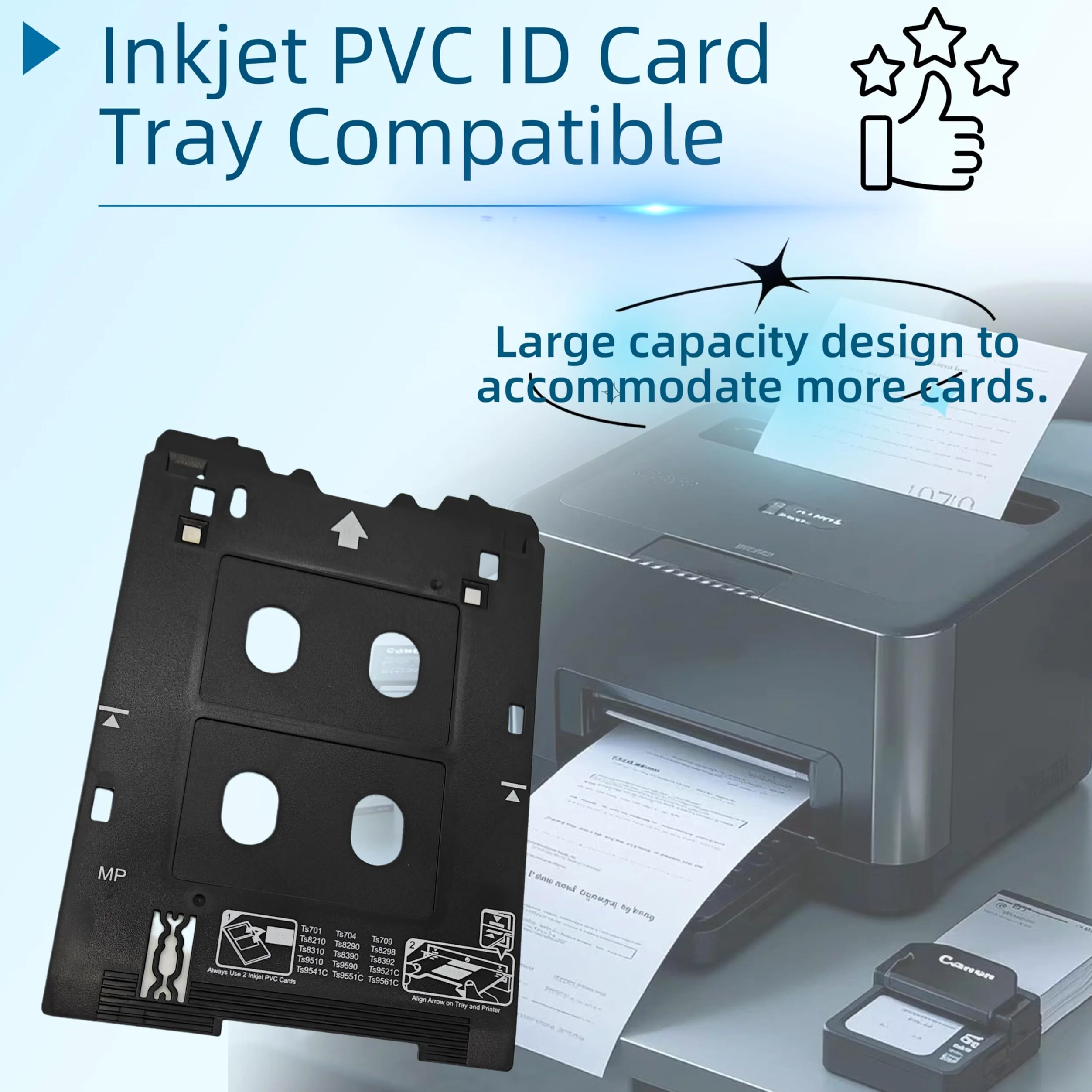 Inkjet PVC-Ausweishalter kompatibel mit Canon PIXMA TS703 TS704 TS705 TS709 TS701 TS702 TS82xx, TS83xx, TS95xx Serie Druckern, Canon MP/Mehrzweck-Fachdruckern