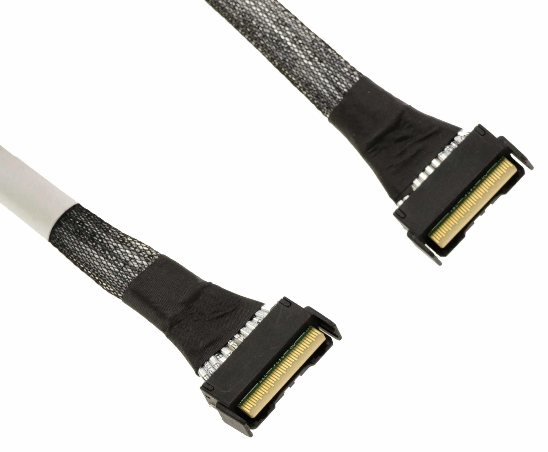 KALEA-INFORMATIQUE PCIe 5.0 Kabelkabel mit MCIO 8i 74 Pin Stecker auf Stecker Länge 80cm. MCIO 74 Pin x8 PCIe Gen 5. | PCIe 5.0 MCIO Kabel 8i 74-polig Stecker auf Stecker, 80 cm, PCIe Gen5 kompatibel.