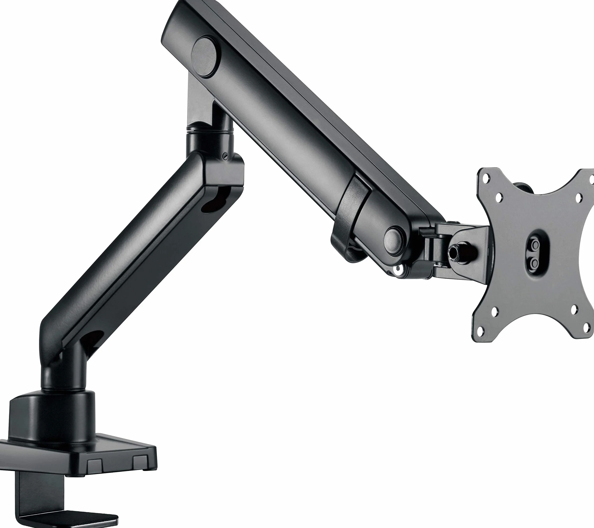 ICY BOX Monitor Halterung für 1 Monitor bis 32 Zoll (bis 8kg, VESA 75x75/100x100), Monitorständer aus Stahl, Schwenk-& Neigbar, Befestigung auf Tischplatte/Tischkante, IB-MS313-T, Schwarz