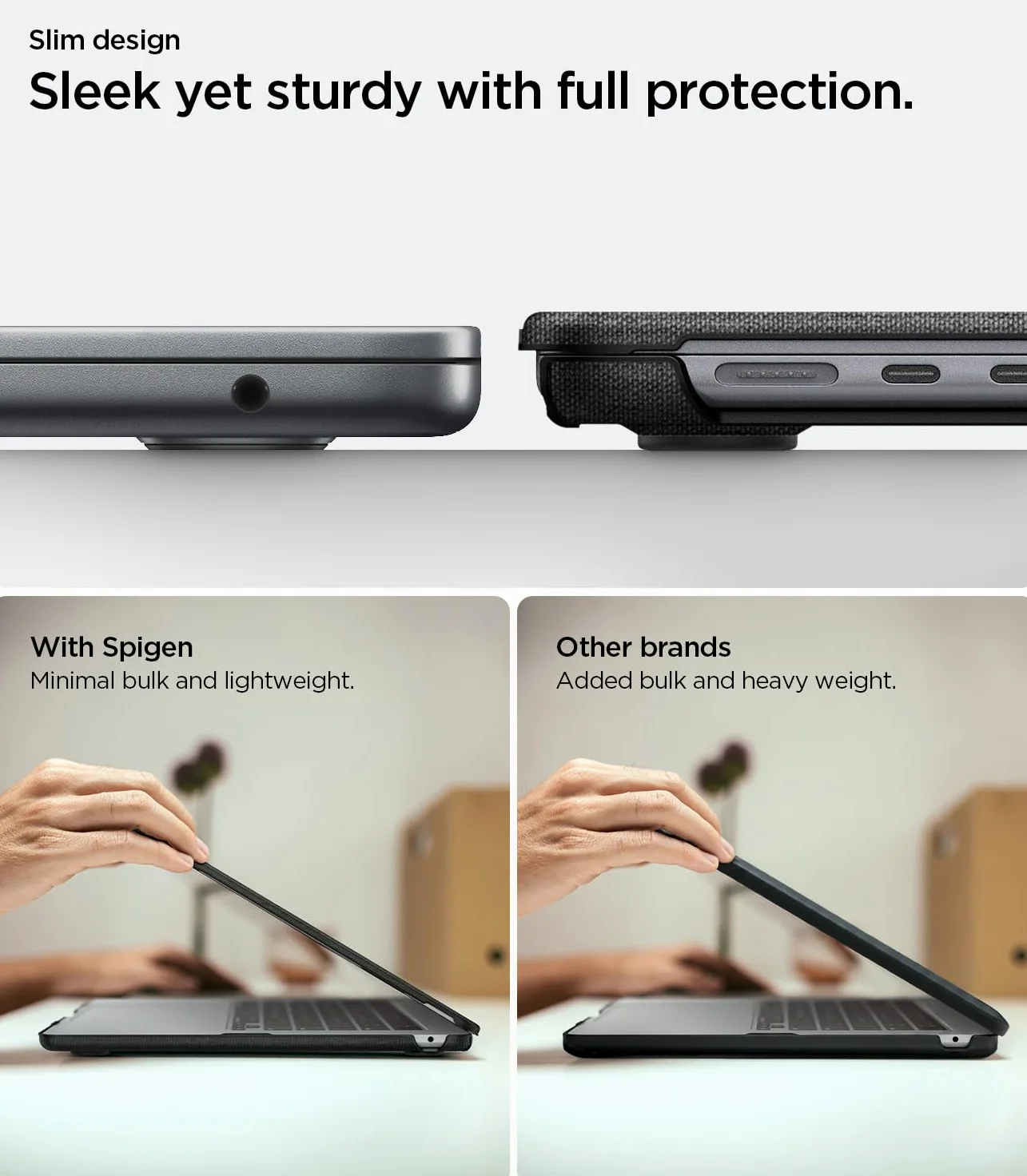 Spigen Urban Fit Hülle Kompatibel mit MacBook Air 15 Zoll M5 (2026) / M4 / M3 / M2 2941 (2025/24/23) Kratzfeste Hartschalen aus Premium-Stoff - Schwarz