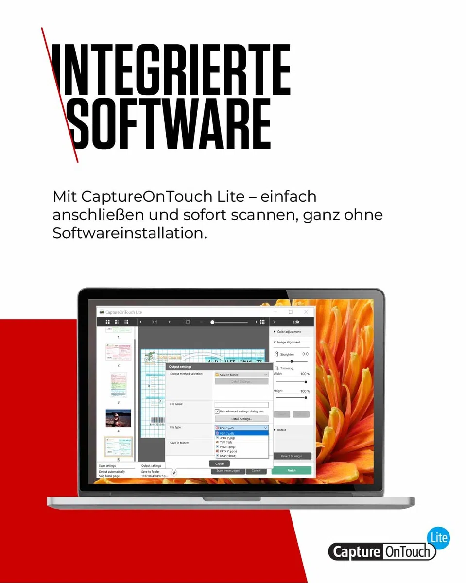 Canon Scanner imageFORMULA R10 Mobiler Duplex Scanner | Dokumentenscanner | USB Kabel | Bis zu 12 Seiten pro Min | 20 Blatt Einzug | CaptureOnTouch Lite Software I OCR | durchsuchbare PDF
