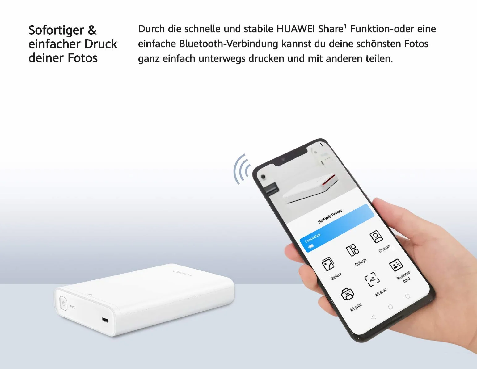 Huawei Drucker für Fotoapparat, tragbar, weiß