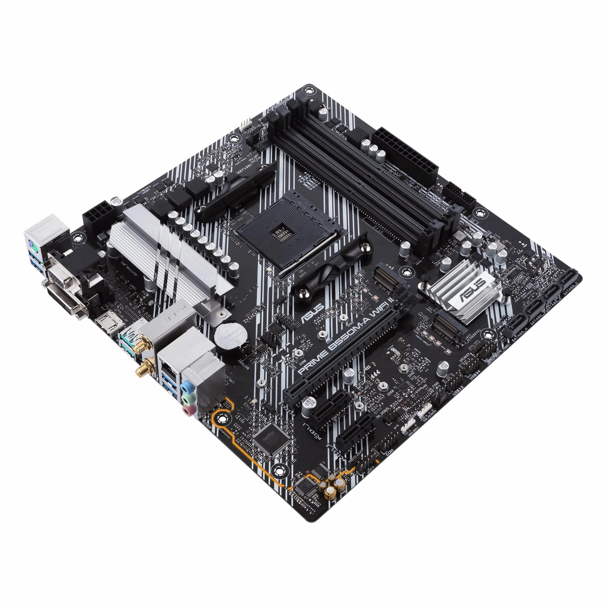 ASUS Prime B550M-A WiFi II Gaming Mainboard Sockel Ryzen AM4, mATX (AMD B550, PCIe 4.0, WiFi6, Dual M.2, SATA 6Gbit/s, Aura Sync)