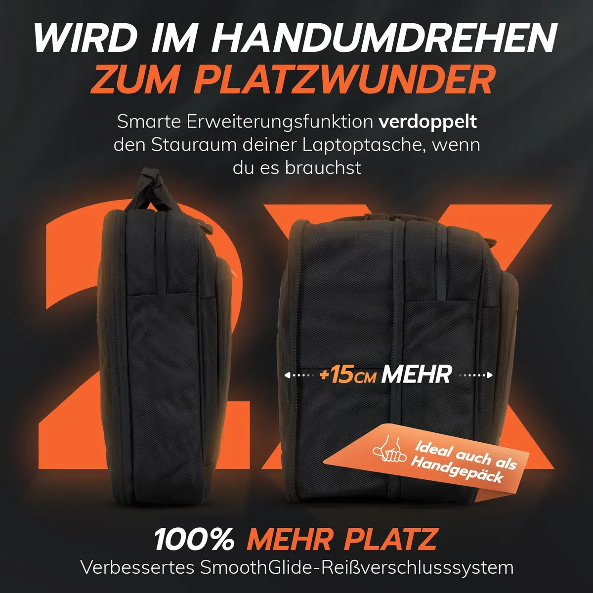 WorkBag Laptoptasche 18 Zoll aus recyceltem PET – Wasserabweisende Laptop Tasche Business Aktentasche mit Schultergurt – Große Notebook Tasche für Arbeit, Büro & Reisen