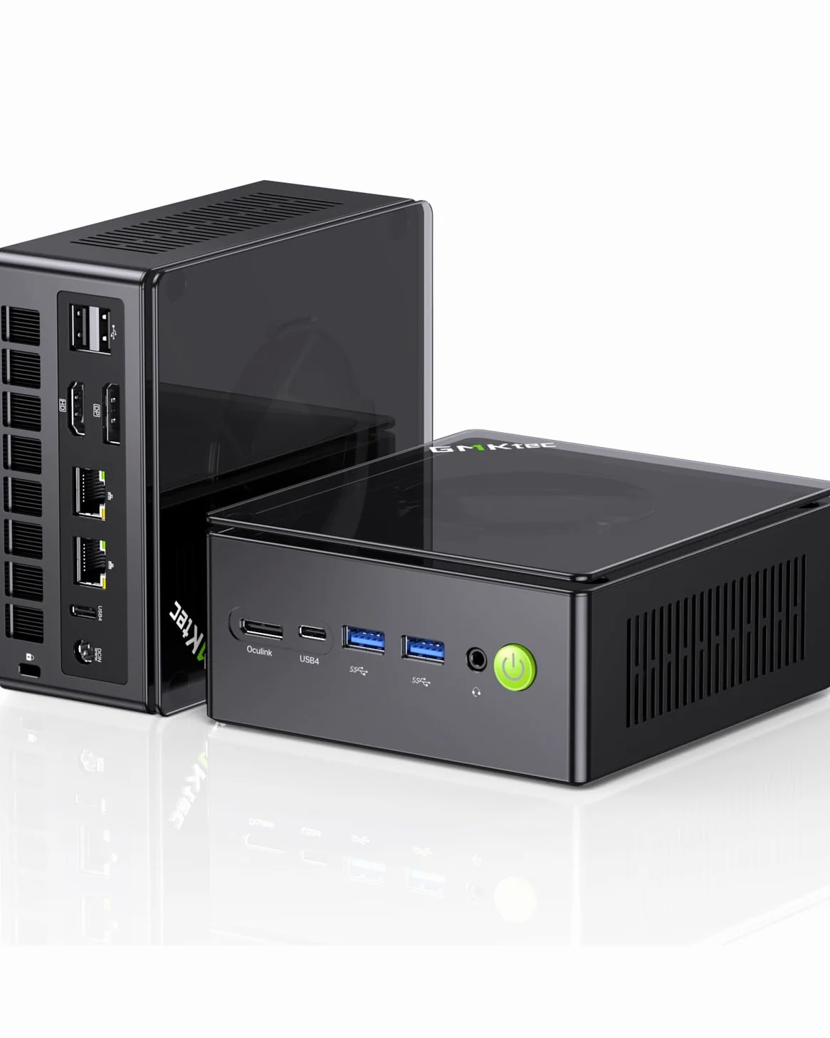 GMKtec AMD Ryzen 7 Gaming Mini PC 8845HS (8K/16T, bis zu 5,1 GHz) K8 Plus 32GB DDR5 RAM 512GB SSD, Mini Computer Oculink/Dual NIC 2,5G/WiFi 6/BT5.2/HDMI 2.1/USB4/USB3.2x2 + USB2.0x2.