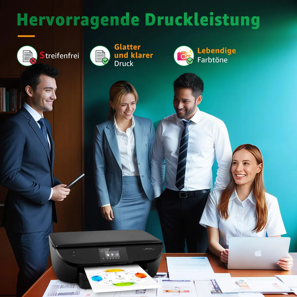 GREENSKY 62XL Kompatibel Ersatz für HP 62 Druckerpatronen 62 XL 62XL schwarz und Farbe Patronen für HP OfficeJet 250 200 5740 5742 Envy 5540 5548 7640 5640 5646 (1 Schwarz, 1 Farbe)