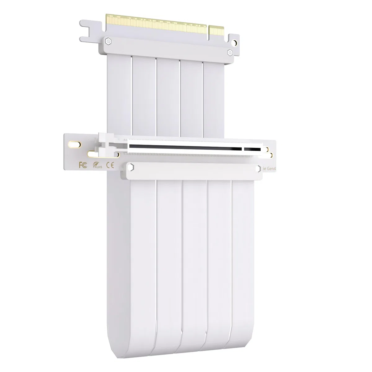 GLOTRENDS 300 mm PCIe 4.0 X16 Riser-Kabel in Weiß für PCIe 4.0/3.0-GPUs, wie z. B. GeForce RTX 40/30-Serie und AMD Radeon RX7000/RX6000-Serie usw.