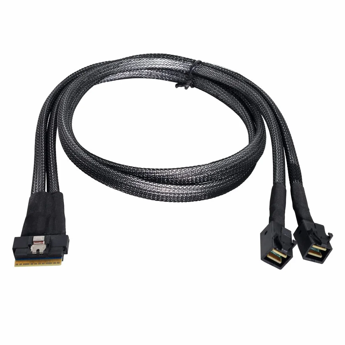 cablecc PCI-E Ultraport Slimline SAS Slim 4.0 SFF-8654 8i 74pin auf Dual SFF-8643 4i Mini SAS HD Kabel PCI-Express
