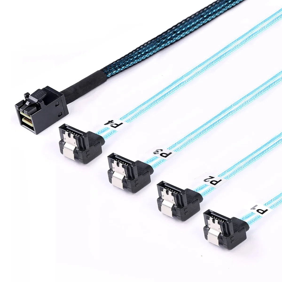 ADCAUDX SFF-8643 auf SATA: 0,5 m Mini-SAS auf SATA, 90 Grad rechtwinkliges Vorwärts-Breakout-Kabel, Mini-SAS-HD-SFF-8643-Controller auf Festplatte (1,6 Fuß)