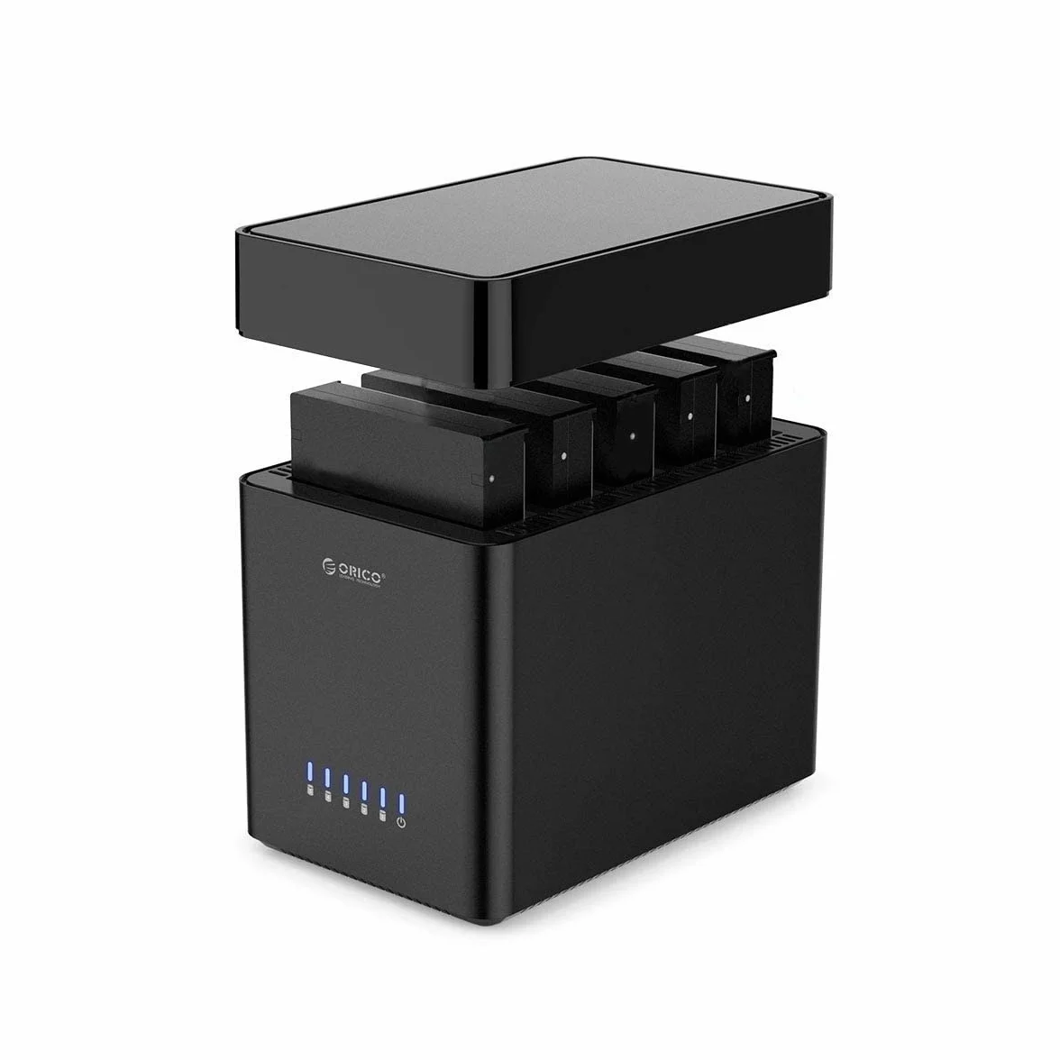 ORICO Tool-Free 5 Bay USB 3.0 3,5 Zoll Magnetic-Type Festplattengehäuse für 3,5'' SATA HDD bis zu 5x18TB, Festplatte Dockingstation Kompatibel mit Windows/Mac OS/Linux (DS500U3)