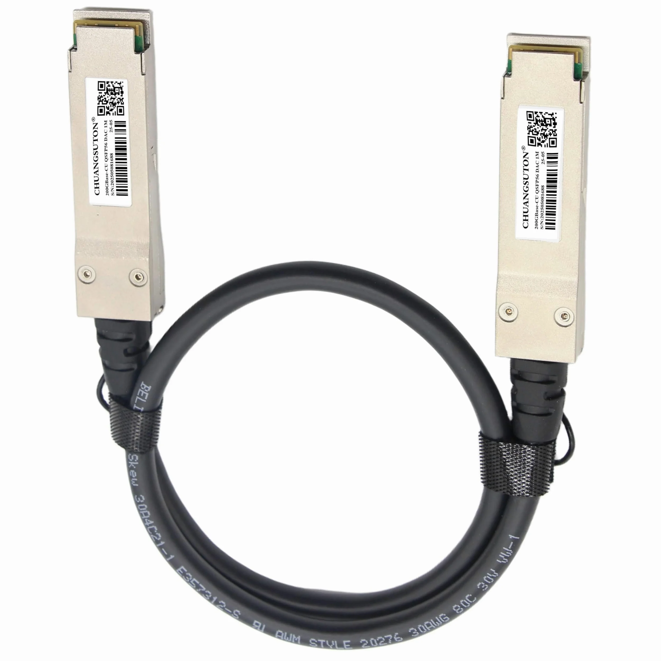 200G QSFP56 auf QSFP56 PAM4 DAC-Kabel, Ethernet, passives Direktanschluss, Kupfer, Twinax-Kabel, kompatibel mit NVIDIA/Mellanox MCP1650-V001E30 (1 m)