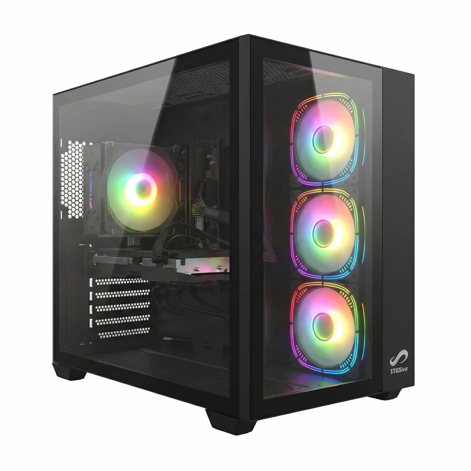 STGsivir Gaming PC, GeForce RTX 2060 Super 8GB GDDR6,Core i7 bis zu 3.9Ghz,16GB DDR,1TB SSD,WLAN 6,BT5.0,RGB Lüfter x3,Windows11 Pro,Gamer PC Computer Desktop