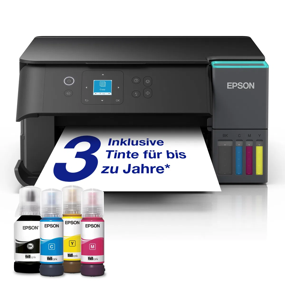 Epson EcoTank ET-2950 Tintentankdrucker | für vielbeschäftigte Haushalte | WLAN | A4 | Drucken, Kopieren, Scannen | 3.7 cm LCD-Display | Duplexdruck | inkl. Tinte für bis zu 3 Jahre