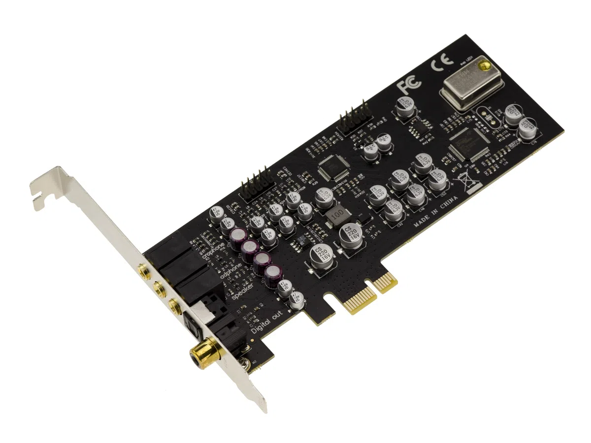 KALEA-INFORMATIQUE 7.1 HD HiFi-Soundkarte 24 Bit 192KHz 100db auf PCIe-Port mit Cmedia Oxygen CM8828 / CM9882A Chipsatz - High und Low Profile.