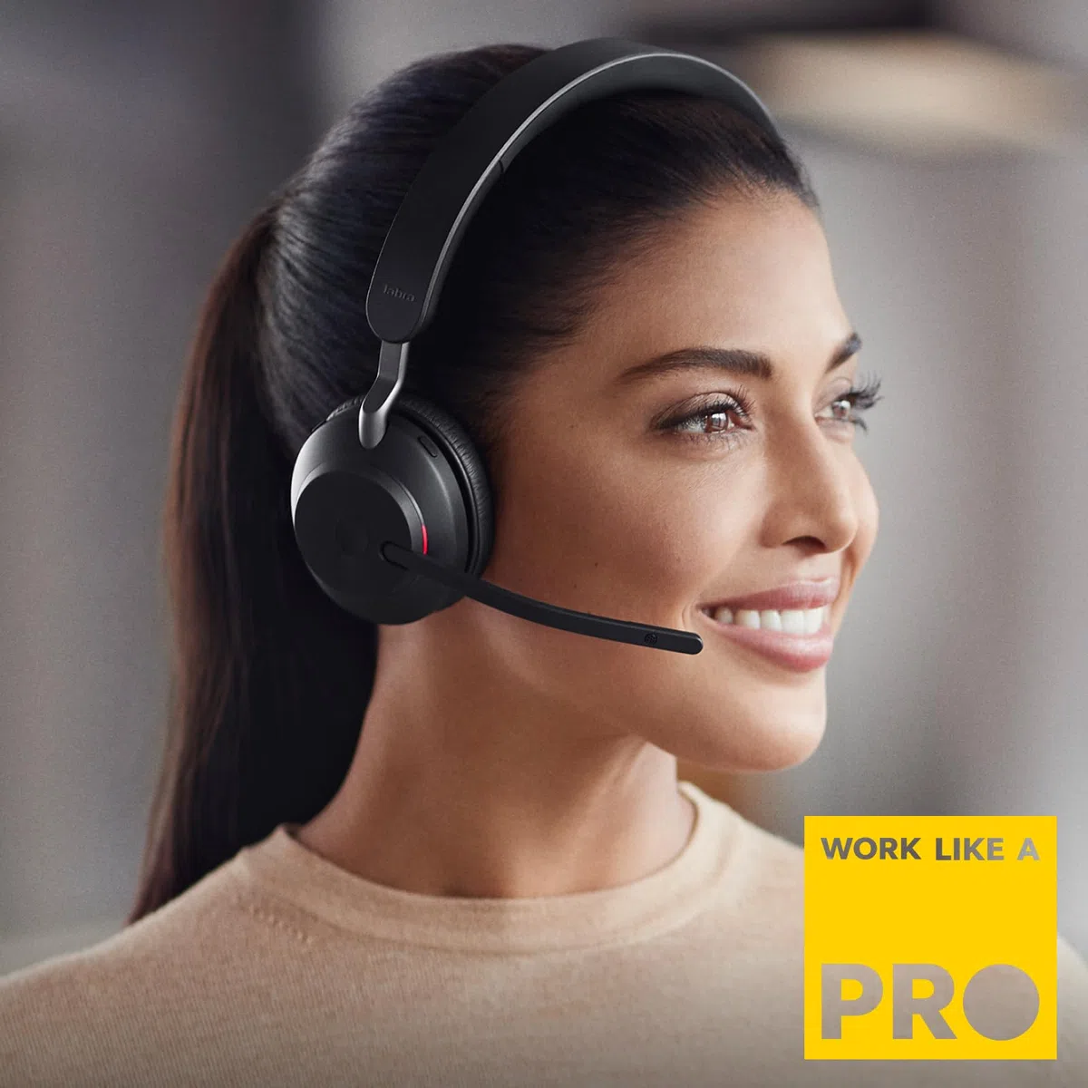 Jabra Evolve2 65 Wireless PC Headset – Noise Cancelling UC Certified Stereo Headphones with Long-Lasting Battery – USB-A Bluetooth Adapter – Black