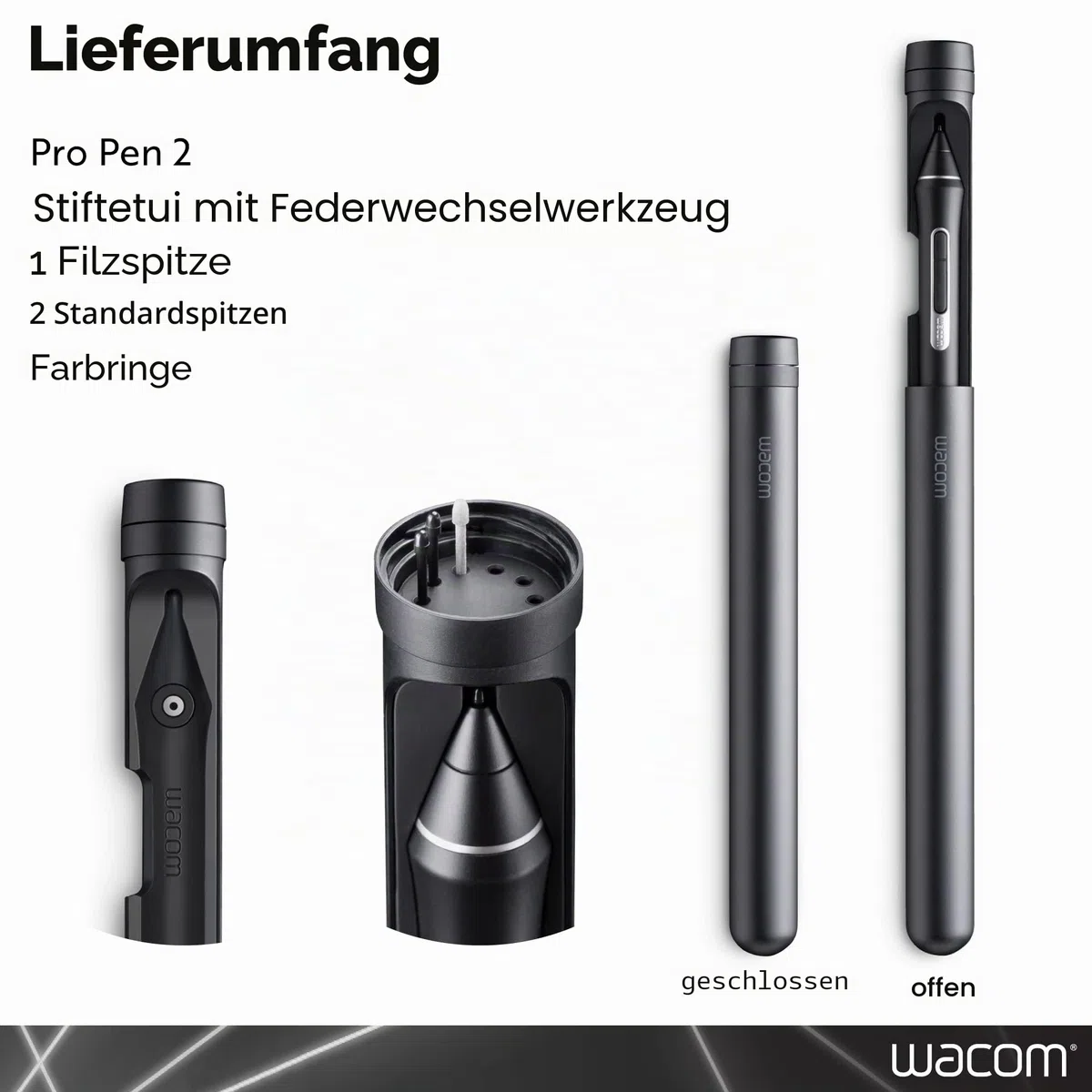 Wacom Pro Pen 2 (KP504E) - Compatible with Intuos Pro, Cintiq, Cintiq Pro & MobileStudio Pro