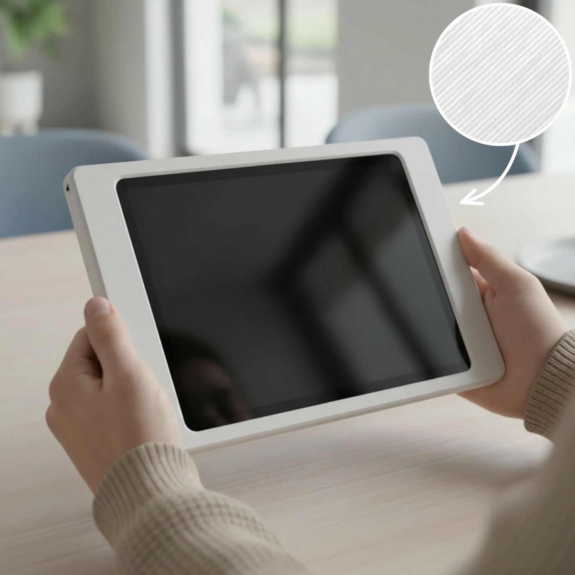 Tablet Wandhalterung für iPad 10. & 11. Generation (10,9/11 Zoll) - Passgenauer & Flacher Rahmen für Smart Home Display & Dashboard - Feste Montage mit Kabelführung - Weiß