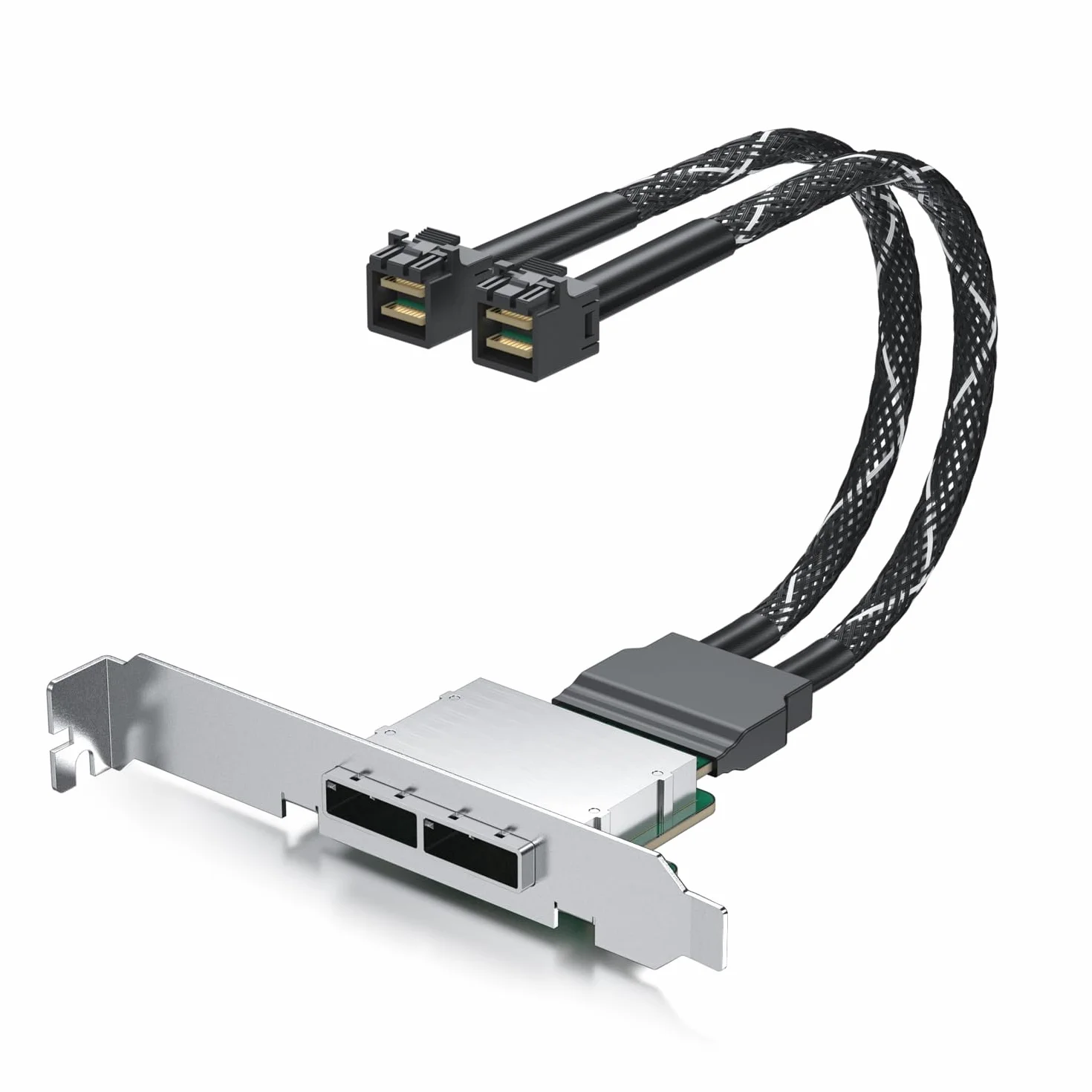 10Gtek MiniSAS HD SFF-8643 to SFF-8088 Dual-Channel Adapter Cable, 12Gbps/6Gbps SAS 3.0/2.0, 30AWG for HBA/Backplane & Legacy Storage, 0.4m/1.3ft