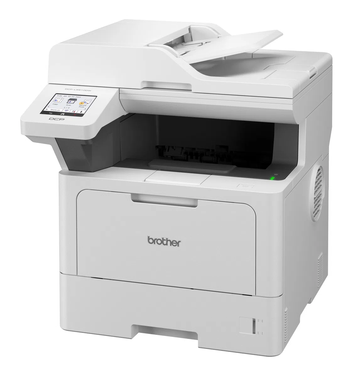 Brother DCP-L5510DW 3-in-1 Multifunktionsdrucker schwarz weiß (A4, 48 Seiten/Min., 1.200x1.200 DPI, LAN, WLAN, Duplex, 250 Blatt Papierkassette) weiß/grau
