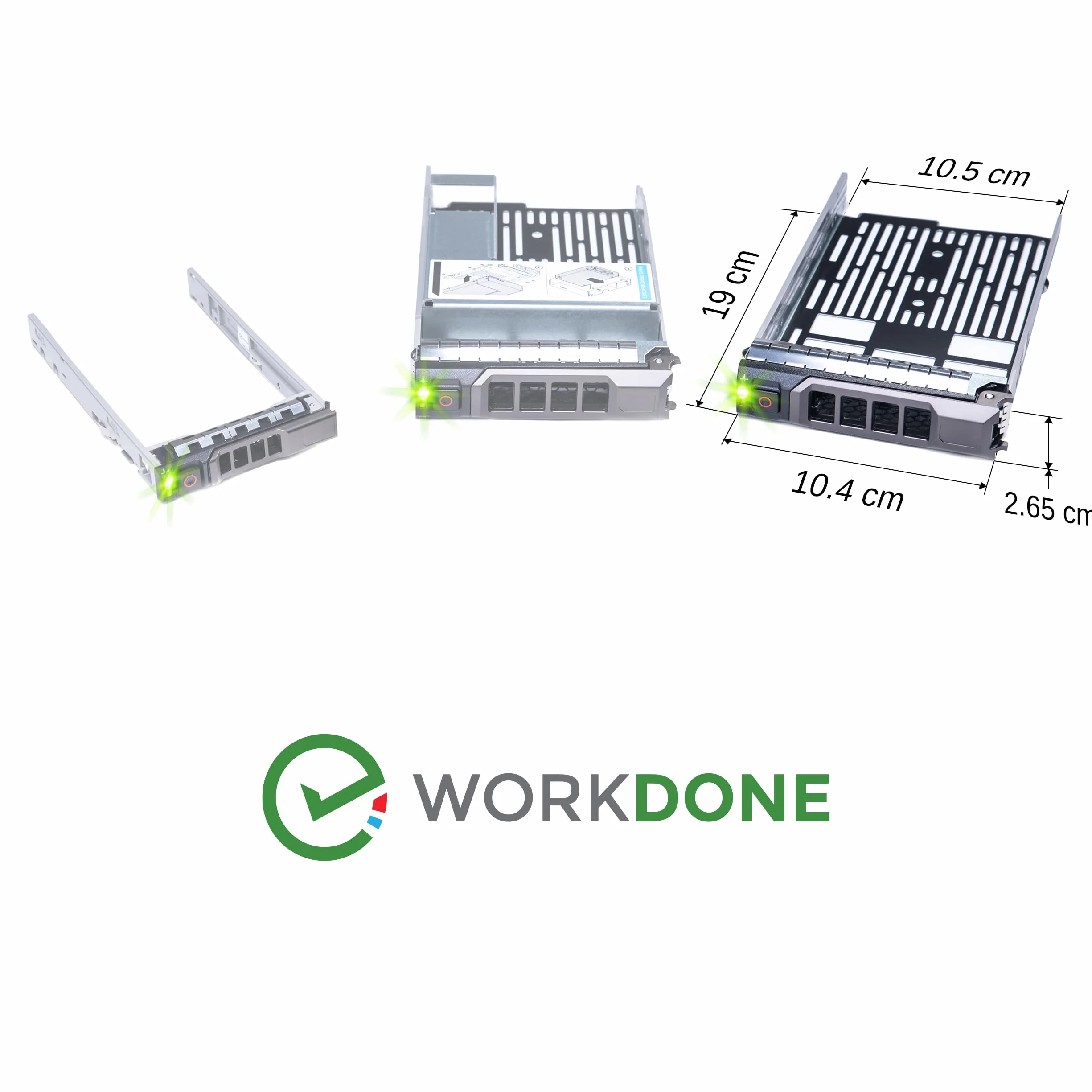 WORKDONE 4er-Pack - 3,5-Zoll Festplatten-Caddy - kompatibel für Dell PowerEdge Server - Handbuch - Aufkleber für Vorderseite - Schraubendreher - Schrauben für Festplattenfach