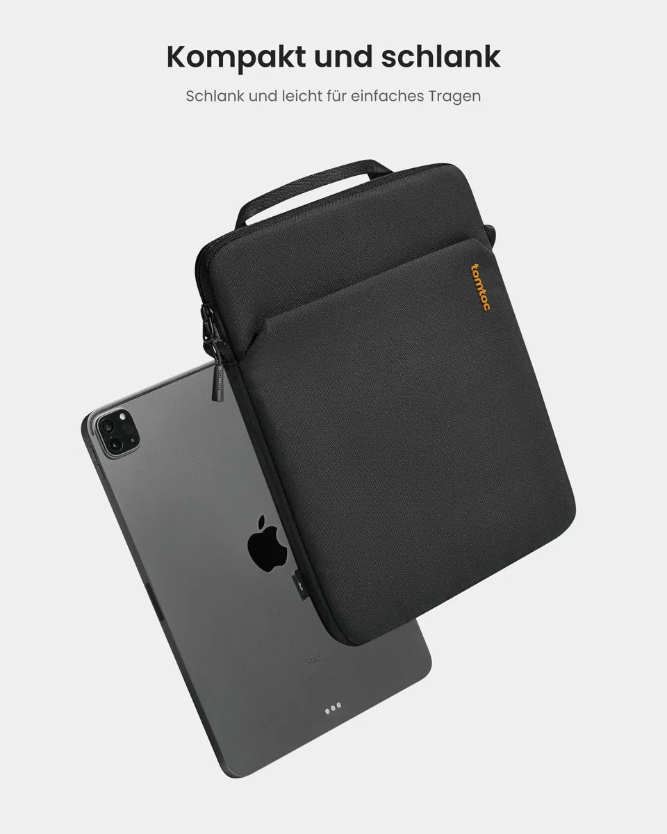 tomtoc Slim Tablet Tasche für 13 Zoll iPad Pro M4 2024, 13 Zoll iPad Air M3/M2 2025-2024, 12,9" iPad Pro mit Magic/Smart Keyboard Folio, Schultertasche mit Griff für Galaxy Tab S9+/S8+, Surface Pro 10