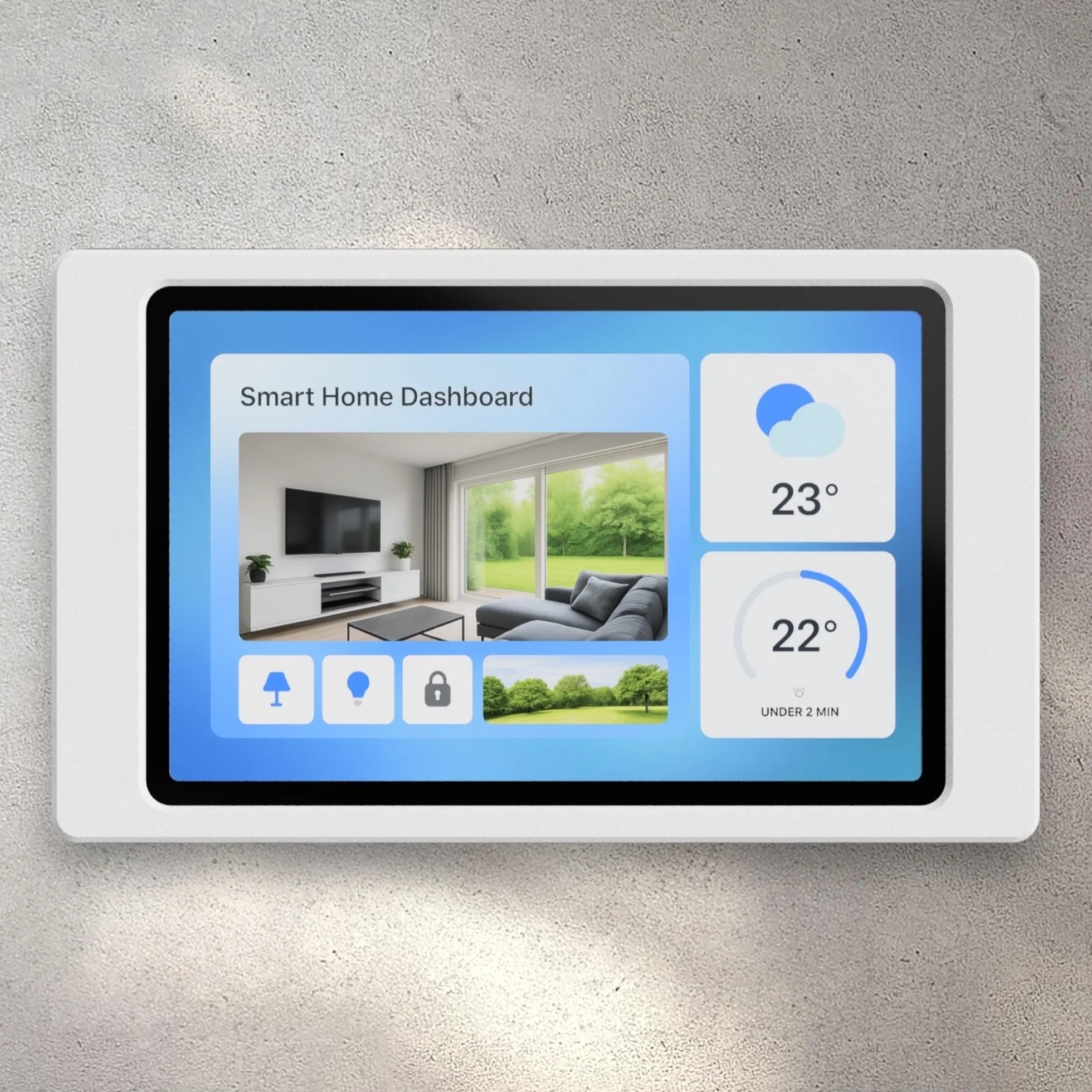 Tablet Wandhalterung für iPad 10. & 11. Generation (10,9/11 Zoll) - Passgenauer & Flacher Rahmen für Smart Home Display & Dashboard - Feste Montage mit Kabelführung - Weiß
