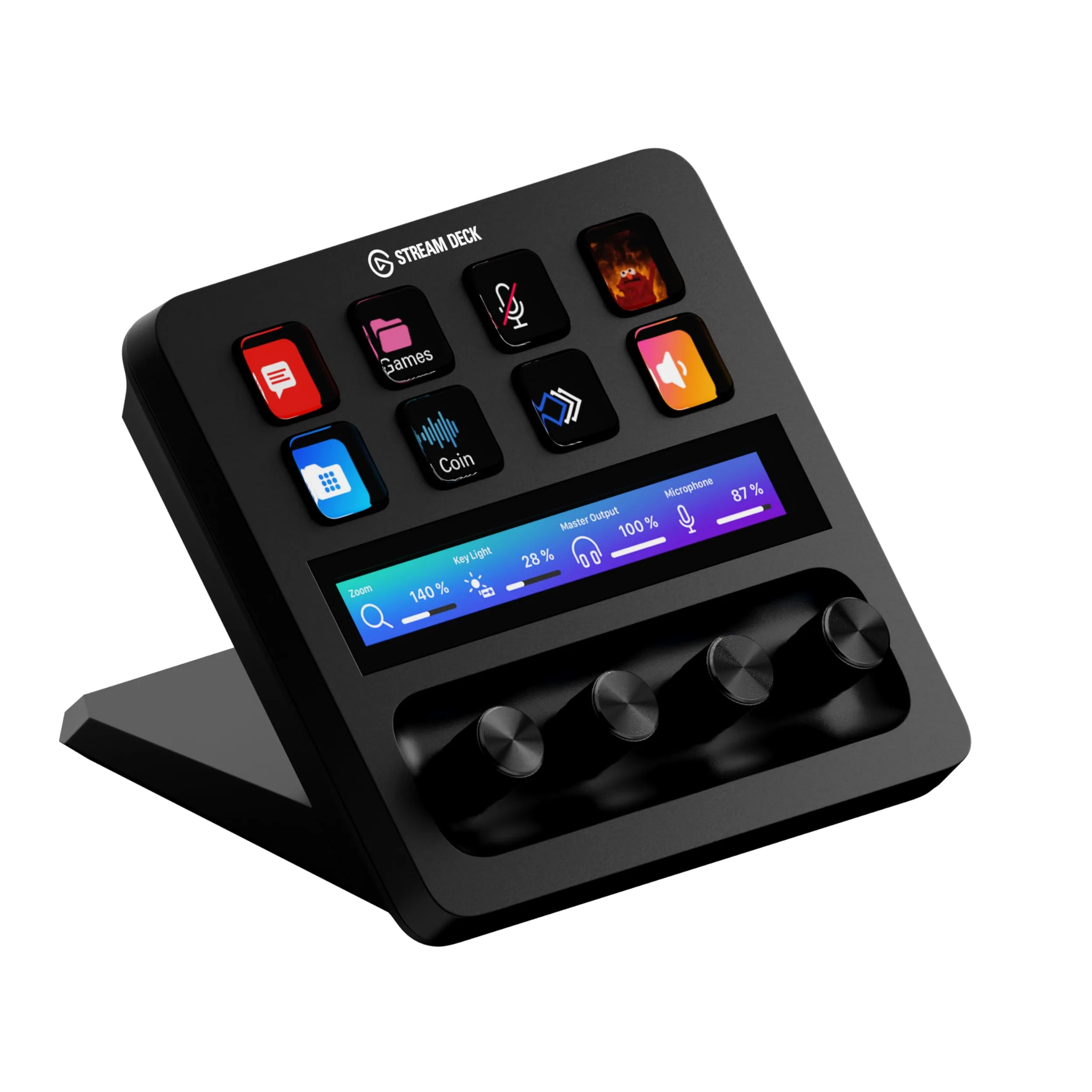 Elgato Stream Deck +, Audiomixer, Live-Produktion und Studio-Controller für Content Creators, Streaming, Gaming, mit anpassbarer Touch-Leiste, Drehreglern und LCD-Tasten, für Mac und PC