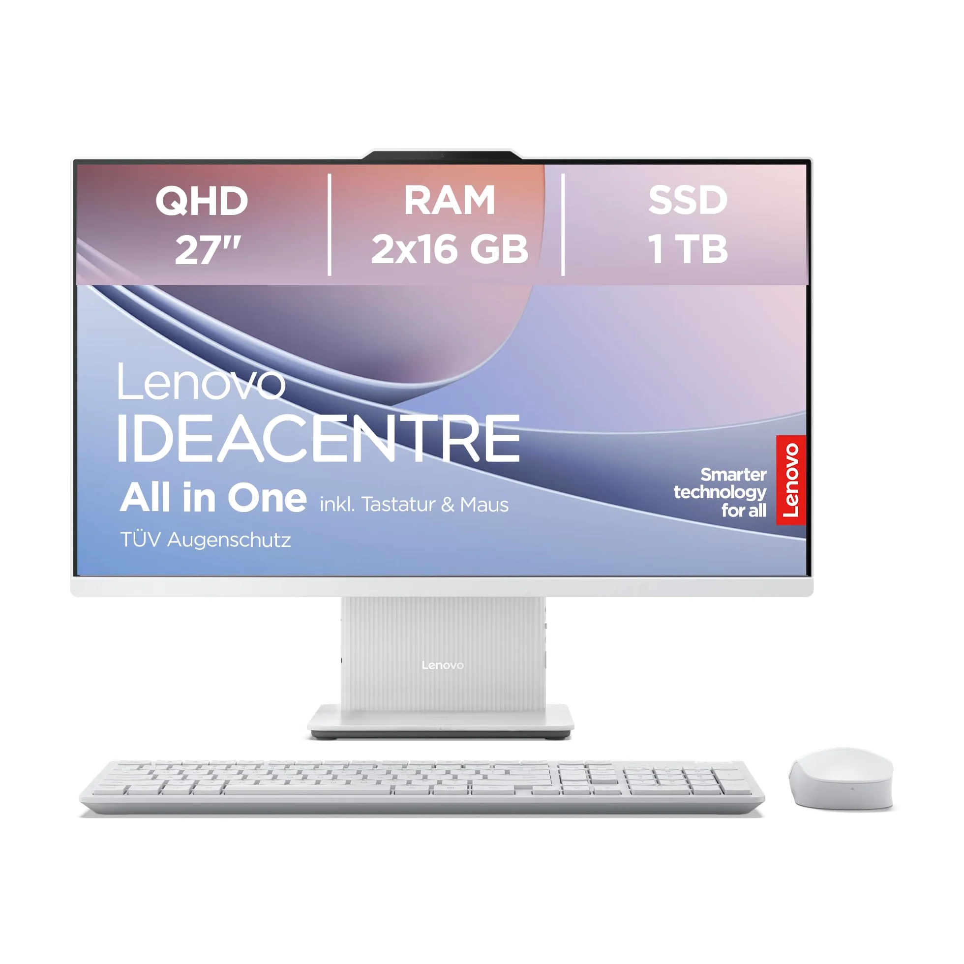 Lenovo IdeaCentre All in One | 27" QHD Display | Intel Core i7-240H | 32GB RAM | 1TB SSD | Intel Grafik | Win11 Home | QWERTZ | grau | inkl. Tastatur & Maus | 3 Monate Premium Care