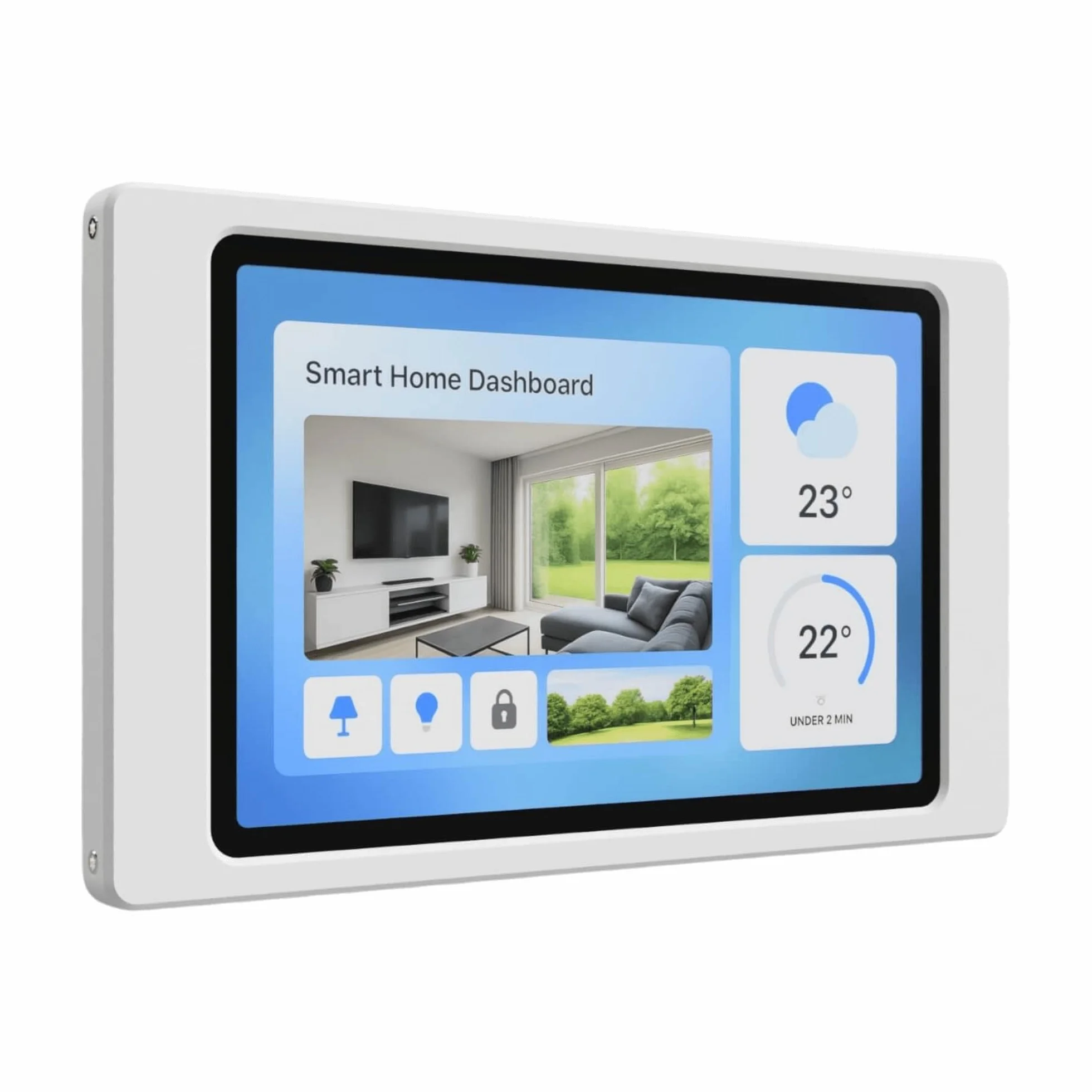 Tablet Wandhalterung für iPad 10. & 11. Generation (10,9/11 Zoll) - Passgenauer & Flacher Rahmen für Smart Home Display & Dashboard - Feste Montage mit Kabelführung - Weiß