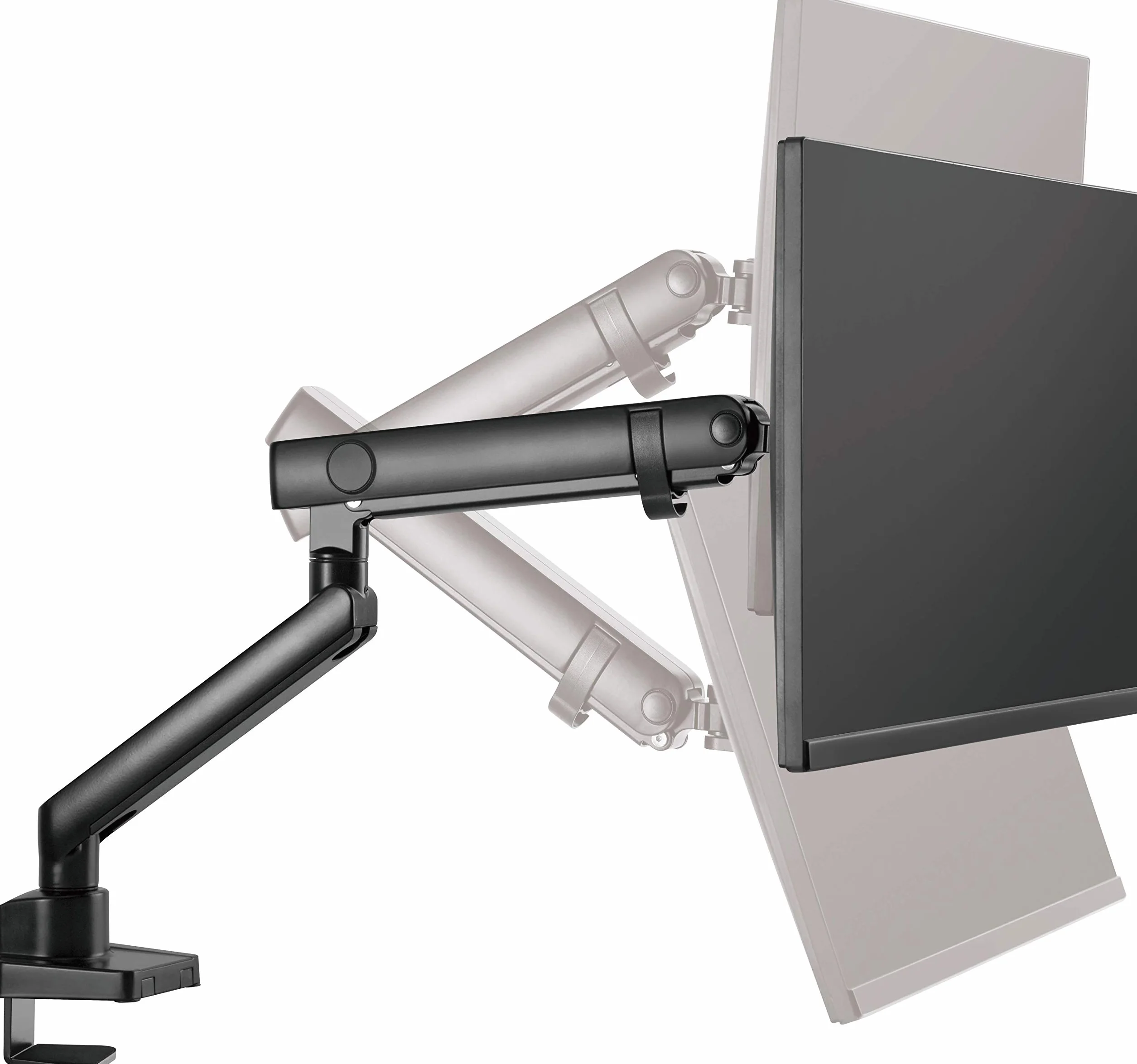 ICY BOX Monitor Halterung für 1 Monitor bis 32 Zoll (bis 8kg, VESA 75x75/100x100), Monitorständer aus Stahl, Schwenk-& Neigbar, Befestigung auf Tischplatte/Tischkante, IB-MS313-T, Schwarz