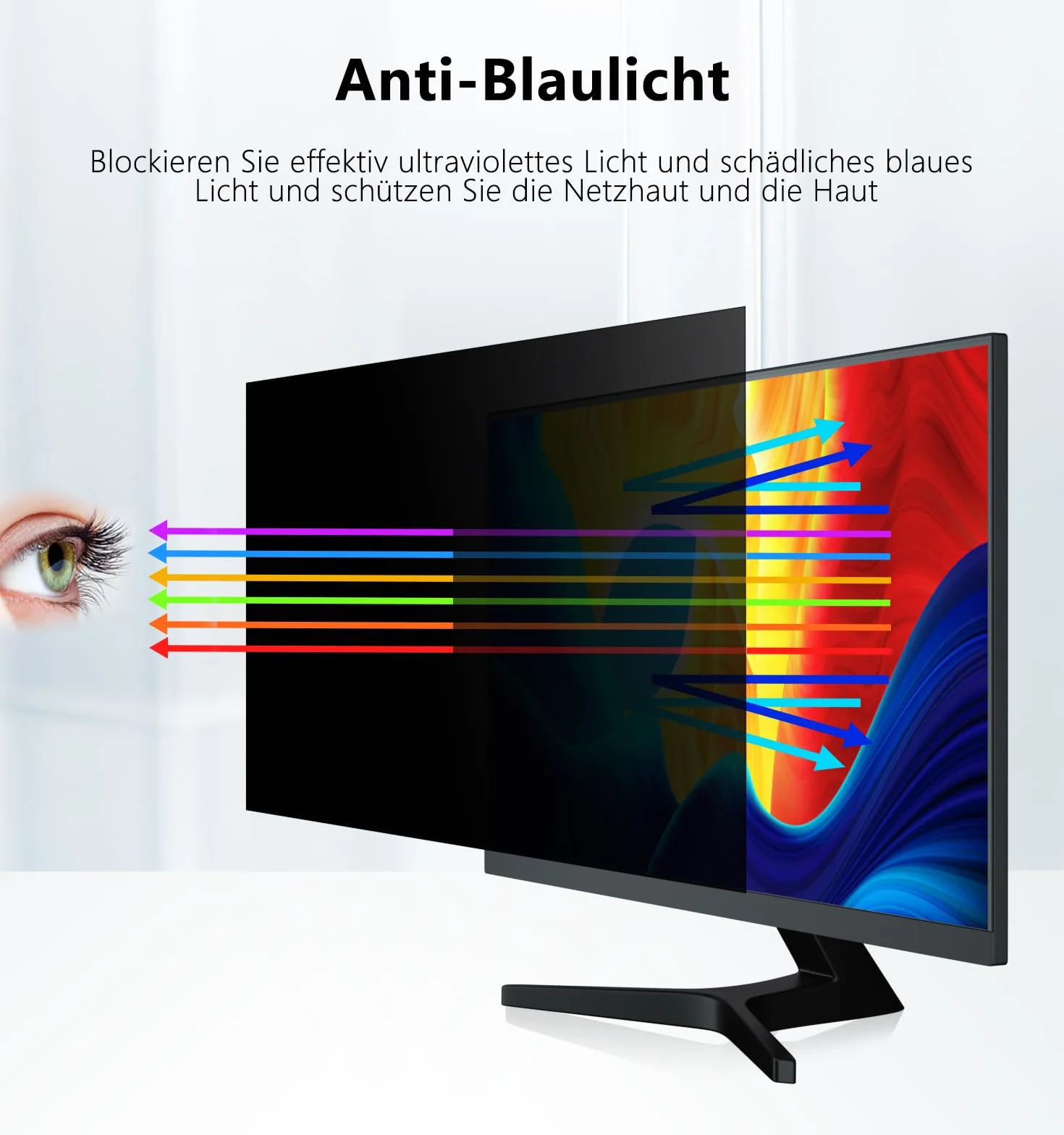 PYS 2 Stück Blickschutzfolie Monitor 27 Zoll Sichtschutz für Monitor 16:9 Seitenverhältnis, Anti-Blaulicht Blendfrei Abnehmbare 27" Bildschirm Sichtschutzfolie Blickschutzfilter Sichtschutzfilter