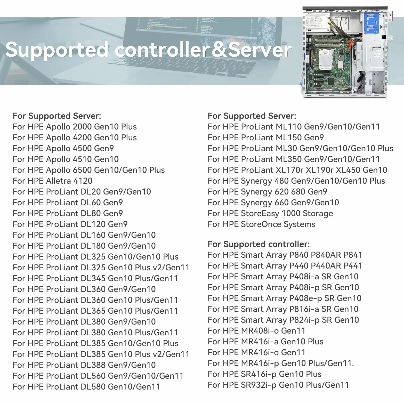MC96 Akku für HPE Smart Array P840 P440 P840AR P440AR SAS Raid Controller ProLiant DL20 DL60 DL80 DL120 DL160 DL180 DL325 DL345 DL360 DL365 DL380 DL385 DL388 DL560 DL580 Gen9 Gen10 Plus Gen11