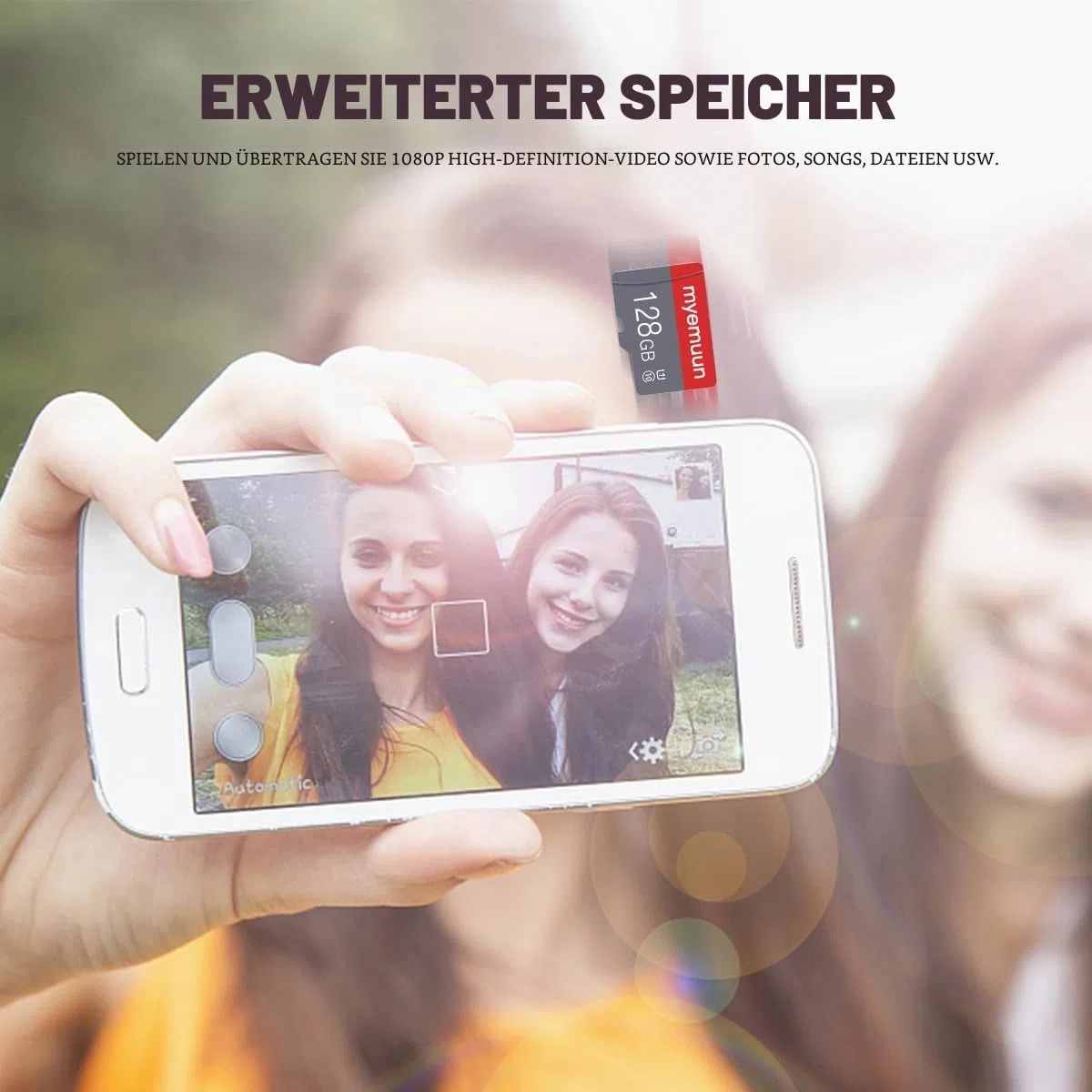 Zwei Speicherkarten TF Karte 128GB mit Adapter, C10 UHS-I A1 für Smartphone/Drucker/PC/Kamera/Tablet (2 x 128GB)