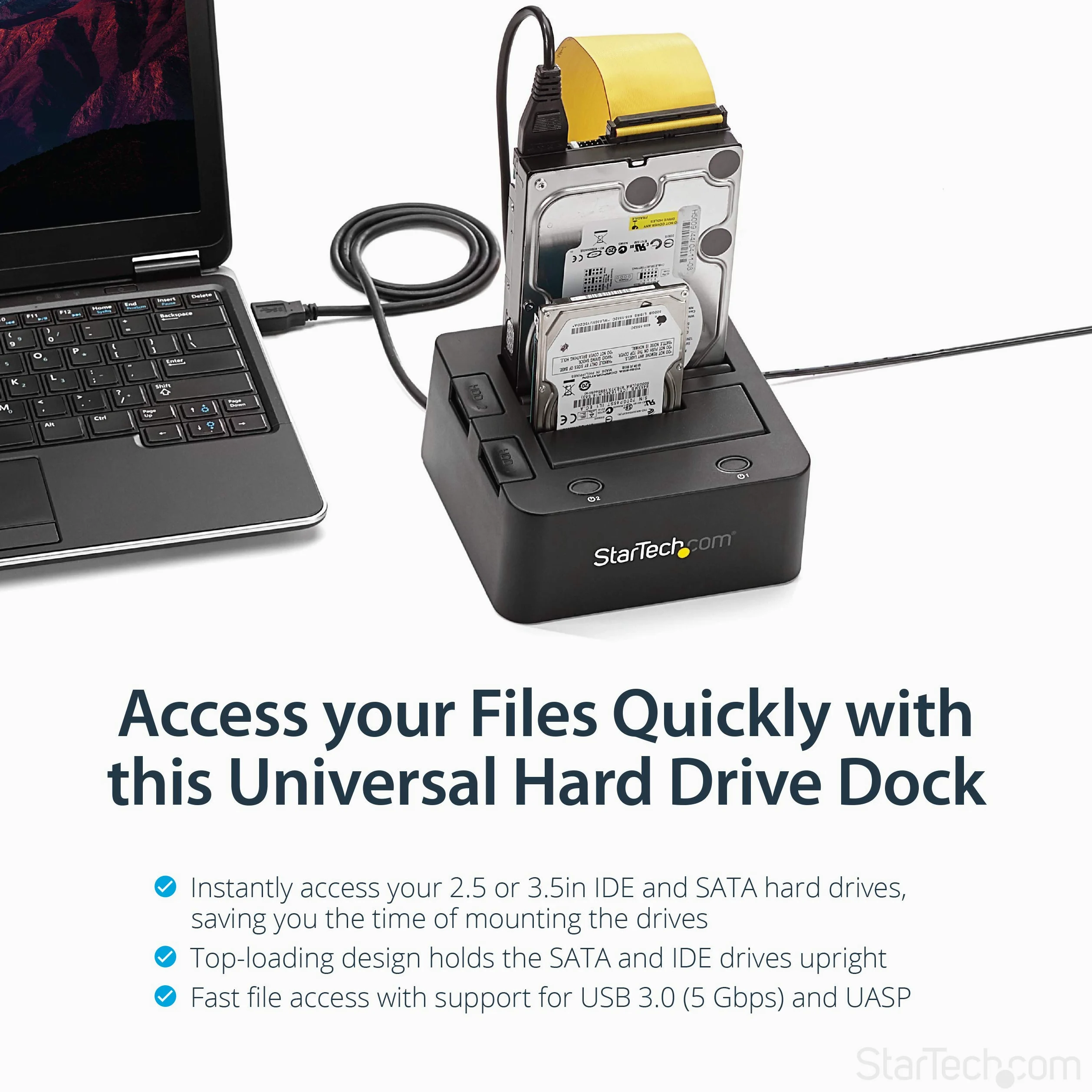 StarTech.com USB 3.0 Universal Festplatten Dockingstation - SATA III und IDE 2,5 & 3,5" HDD und SSD Docking Station mit UASP