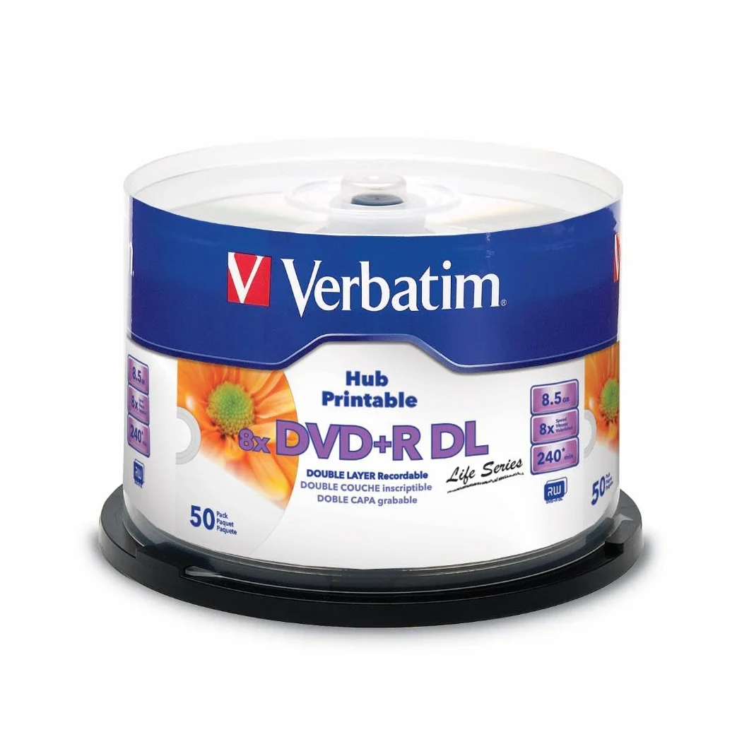 Verbatim 97693 DVD Double Layer DVD+R DL 8.5 GB / 240 min 8x, Full printable White No ID, 50 Stück in Cakebox