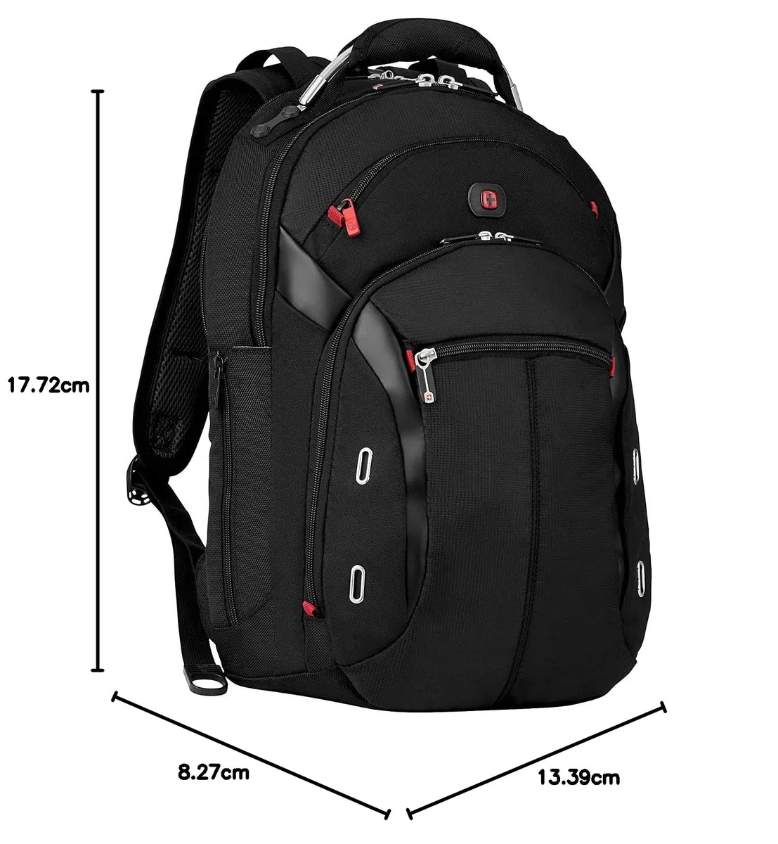 WENGER Gigabyte Laptop-Rucksack mit Tabletfach, Notebook bis 16 Zoll, Tablet bis 10 Zoll, Organizer, 17 l, Damen Herren, Business Uni Schule Reisen, Schwarz, 600627