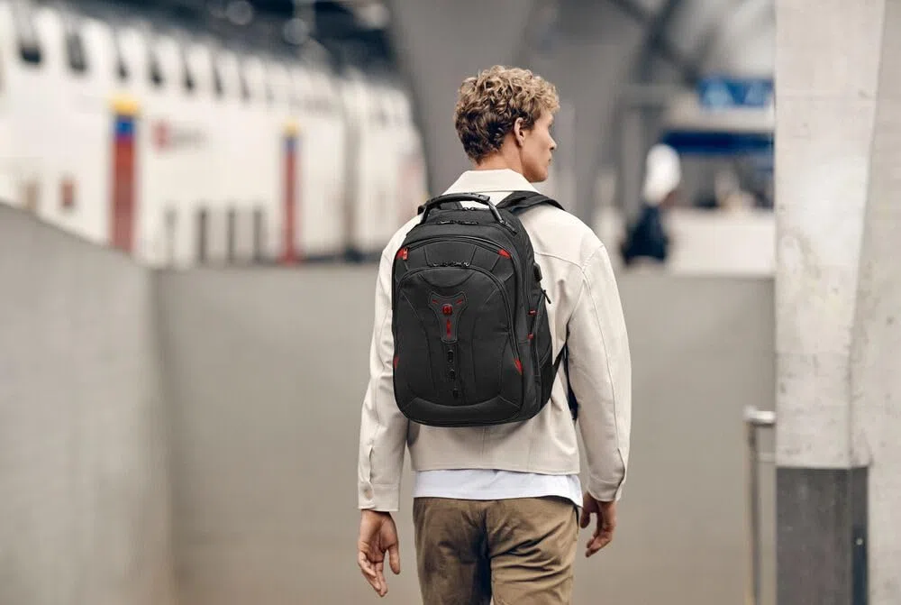 WENGER Pegasus Deluxe Laptop-Rucksack, Notebook 14 bis 16 Zoll, Tablet bis 10 Zoll, 25 l, Damen Herren, Business Uni Schule Reisen, Schwarz, 606492