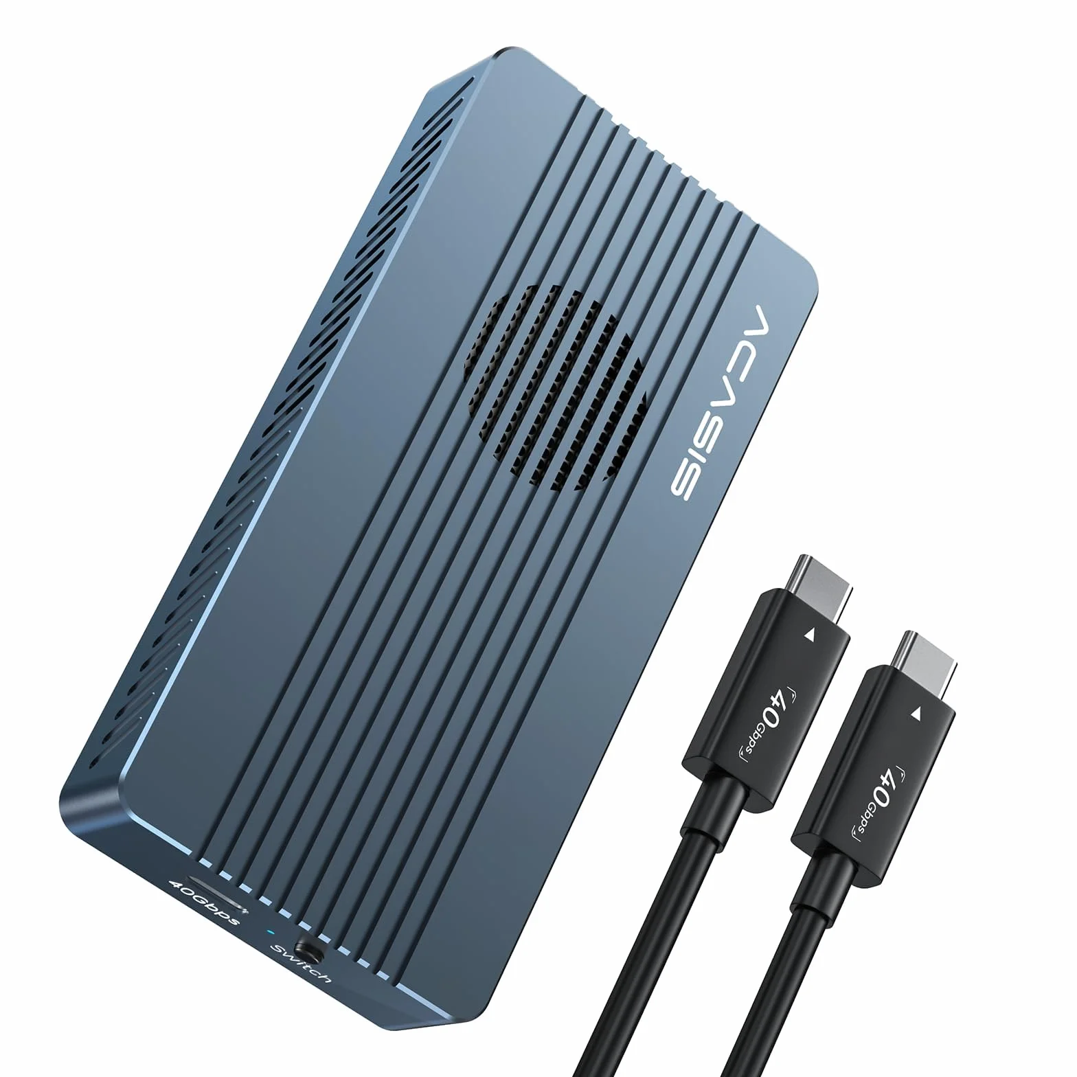 ACASIS TUB405PRO 40Gbps M.2 NVMe SSD Gehäuse mit Kühlungslüfter – kompatibel mit USB4 NVMe Anschluss, unterstützt Thunderbolt 4/3, geeignet für Mac mini M4 und MacBook Pro M5/M5 Max(ohne SSD)