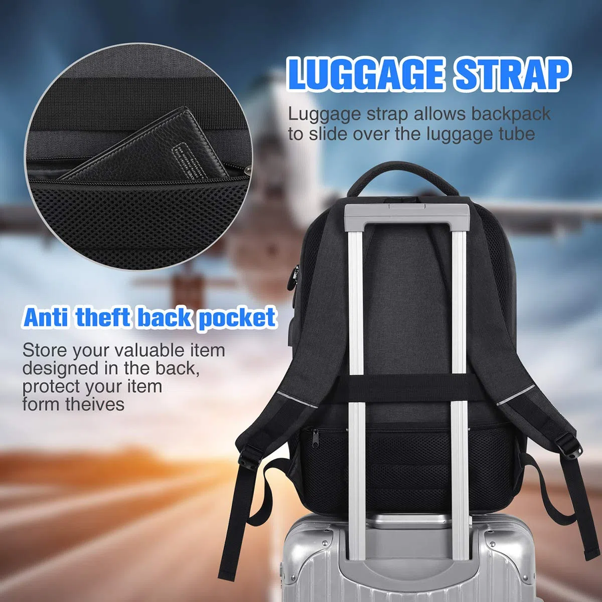 YAMTION Rucksack Herren, Schulrucksack Jungen Teenager Laptop Rucksack Schule Daypacks für Arbeit Wandern Reisen Camping für 15.6 Zoll Laptop