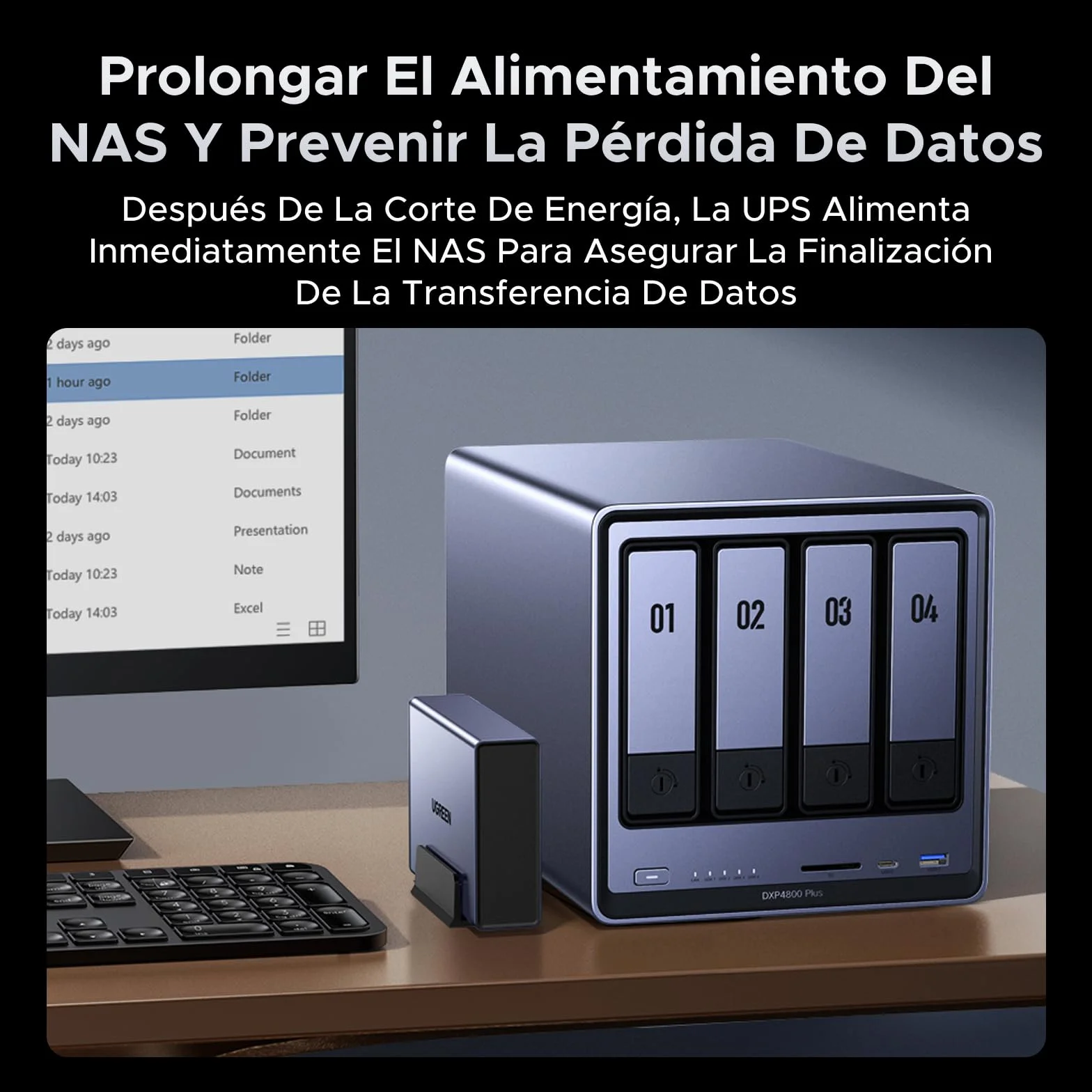 UGREEN NASync DH2300 2-Bay Desktop-NAS-Bundle mit USV